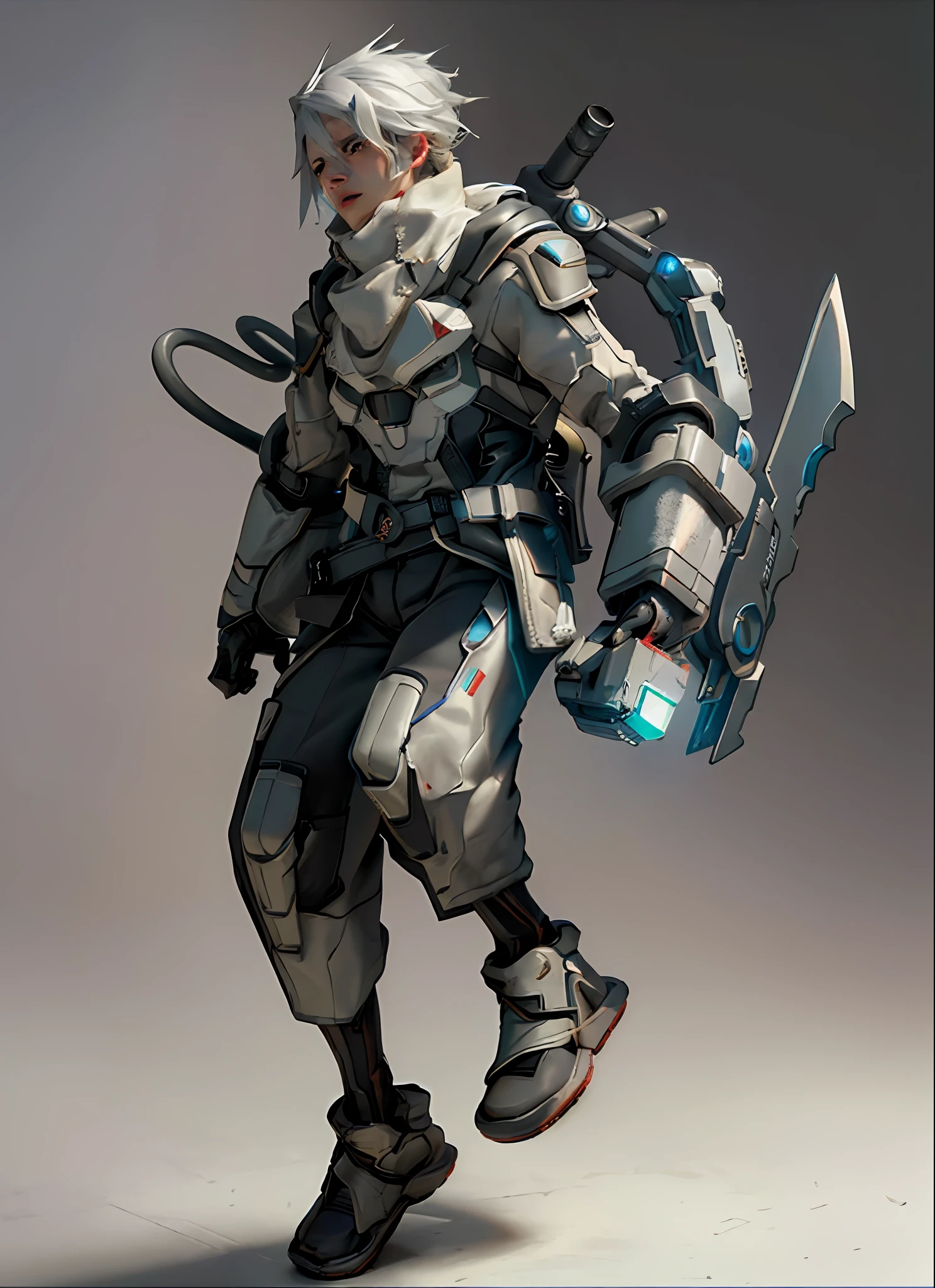 ((Best Quality)), ((Masterpiece), (Detail: 1.4), 3D, A Beautiful Cyberpunk Male Figure, HDR (High Dynamic Range), Ray Tracing, NVIDIA RTX, Super-Resolution, Unreal 5, Subsurface Scattering, PBR Textures, Post-Processing, Anisotropic Filtering, Depth of Field, Maximum Sharpness and Sharpness, Multi-layer Textures, Albedo and Highlight Maps, Surface Shading, Accurate simulation of light-material interactions, perfect proportions, Octane Render, two-color light, large aperture, low ISO, white balance, rule of thirds, 8K RAW,