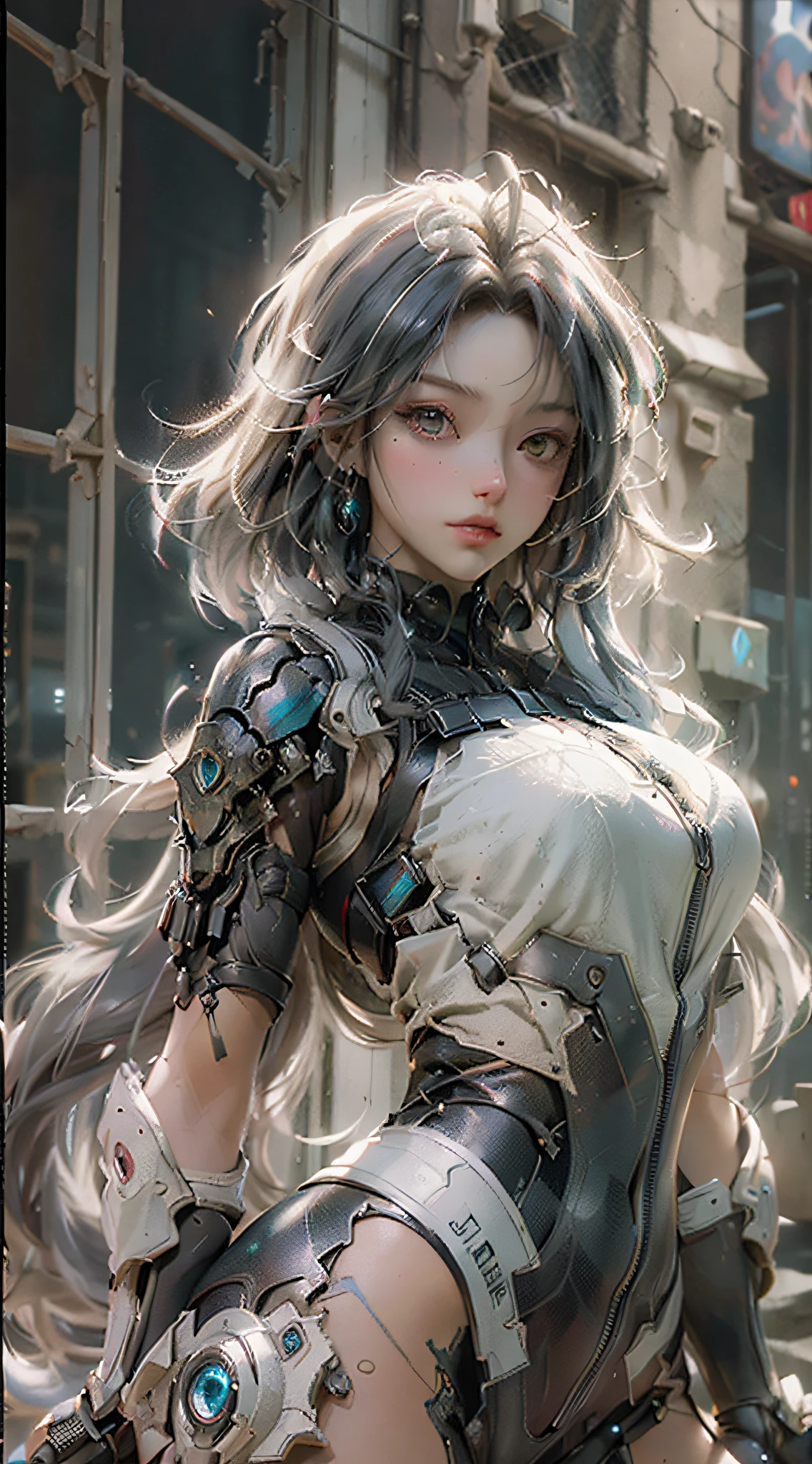 ((Best quality)), ((masterpiece)), (detailed:1.4), 3D, an image of a beautiful cyberpunk female,HDR (High Dynamic Range),Ray Tracing,NVIDIA RTX,Super-Resolution,Unreal 5,Subsurface scattering,PBR Texturing,Post-processing,Anisotropic Filtering,Depth-of-field,Maximum clarity and sharpness,Multi-layered textures,Albedo and Specular maps,Surface shading,Accurate simulation of light-material interaction,Perfect proportions,Octane Render,Two-tone lighting,Wide aperture,Low ISO,White balance,Rule of thirds,8K RAW,