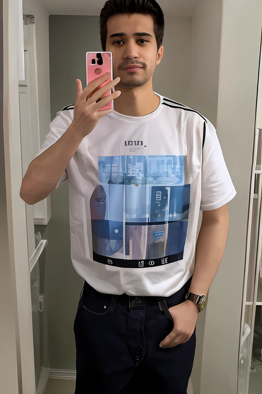 there is a man that is taking a picture of himself in the mirror, a picture by Emerson Silva, instagram, tachisme, frontal picture, 2 3 years old, low quality photograph, 2 2 years old, frontal pose, around 1 9 years old, fit pic, full body picture, 2 4 years old, 2 7 years old, 21 years old