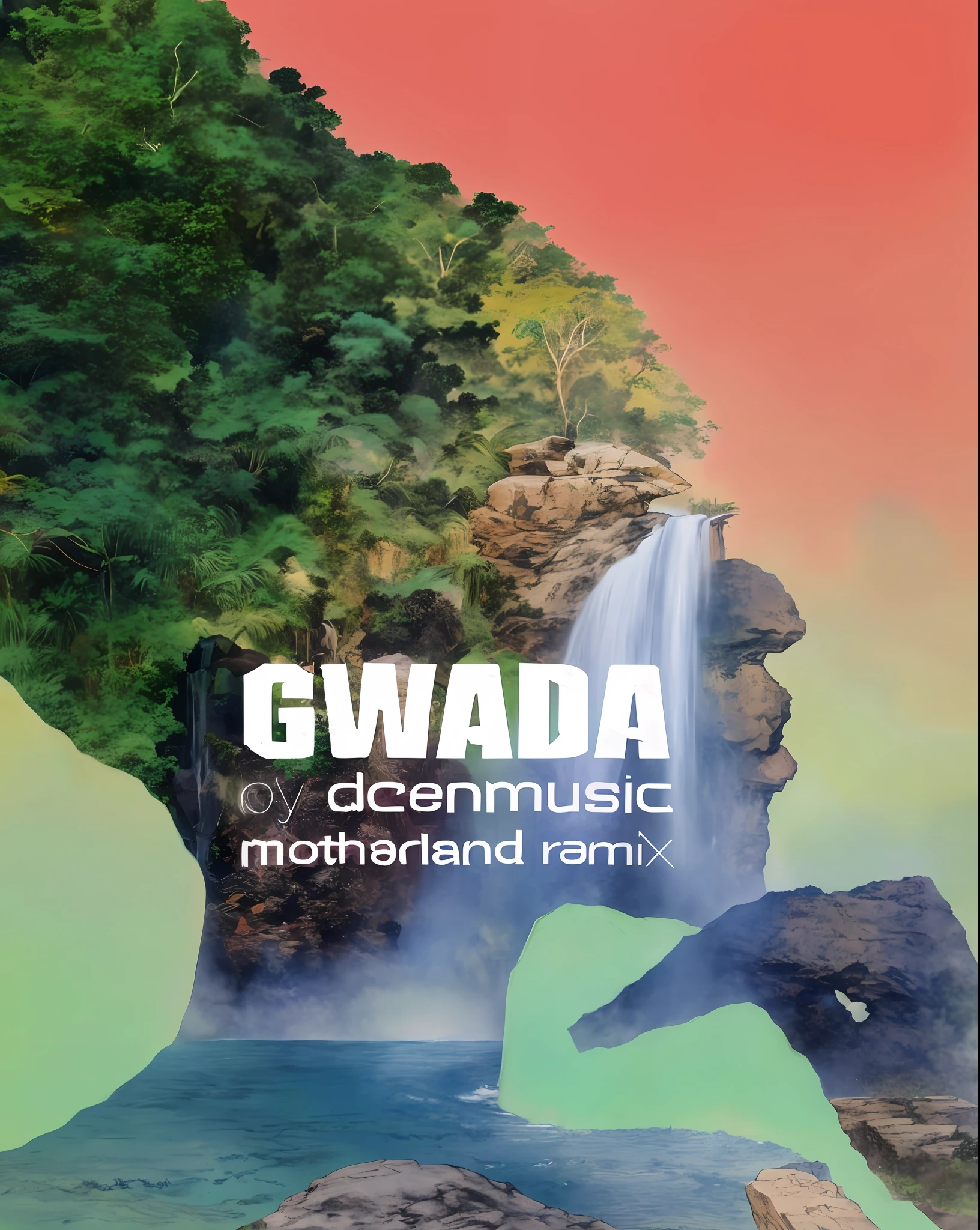 a close up of a person with a waterfall in the background, wanda, wakanda, music album cover, album art, cover art, music album art, official artwork, promo art, dada, grandma, album cover, album art cover, by Gwen Barnard, trending photo, by Galen Dara, by Aya Goda, wakanda background, goward --auto --s2
