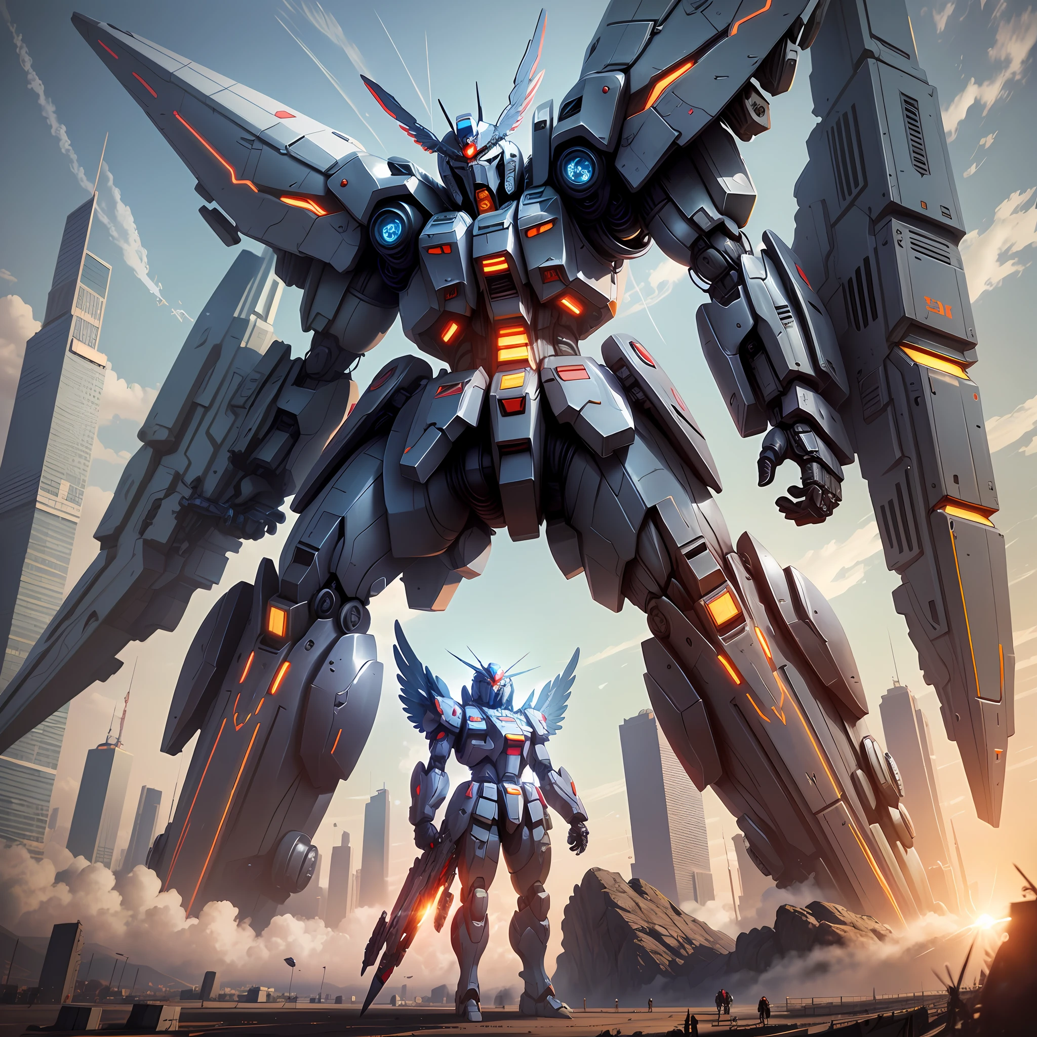 Wings of an Angel Giant Robot Cyberpunk Sci-Fi Gundam Future World Gundam Top Quality Ultra High Definition Masterpiece Robot