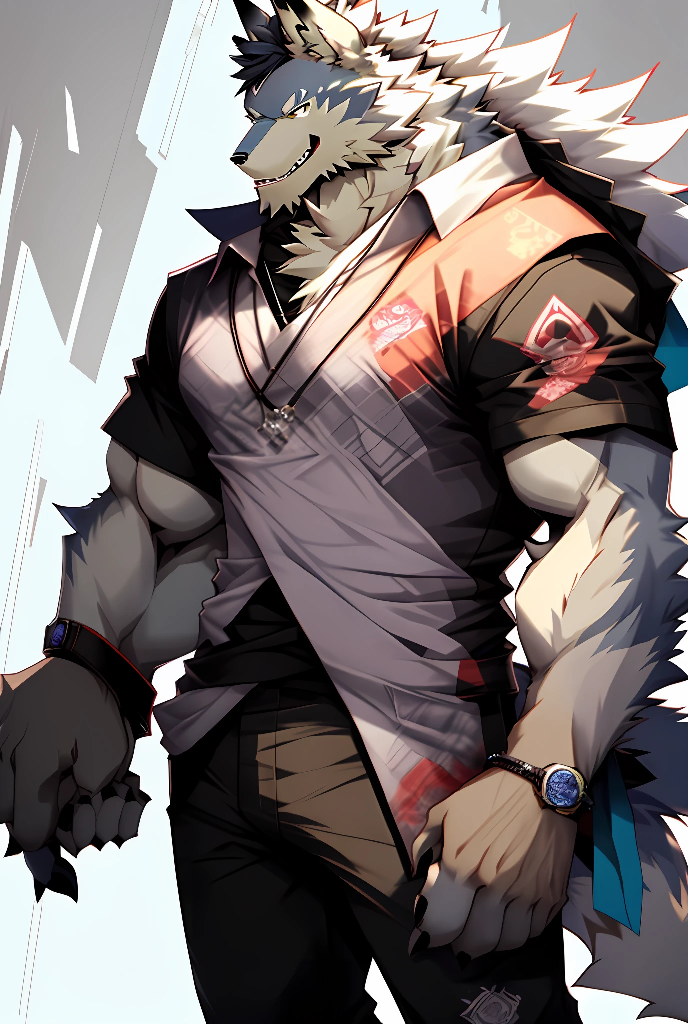 Anime characters shy werewolf, muscular werewolf, anthropomorphic wolf male, furry wolf, anthropomorphic wolf, anthropomorphic wolf, human wolf face, human art, muscular! white, wolf flsona, white fox anime, furry fleurona, --auto --s2