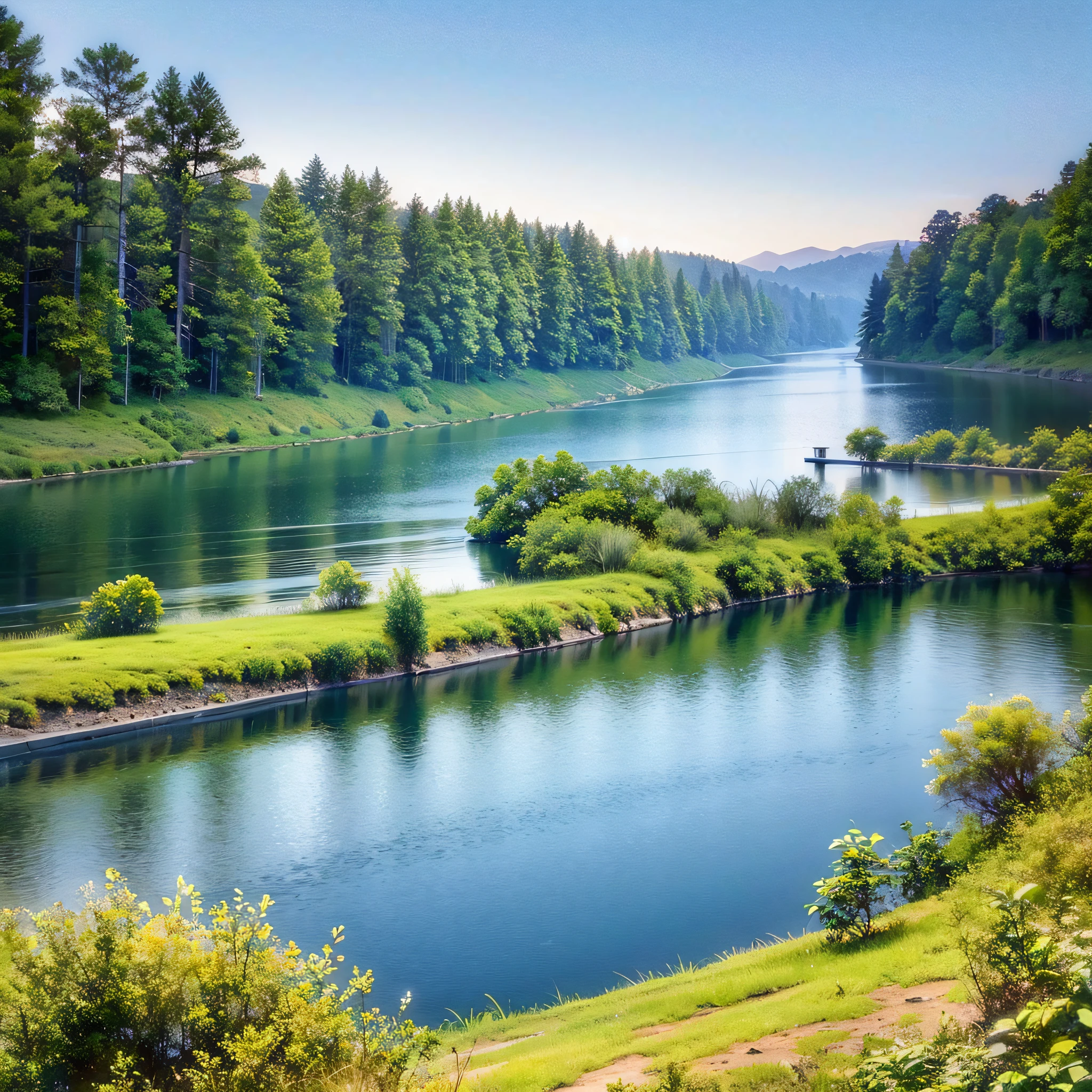 The most beautiful scenery around the river --auto --s2