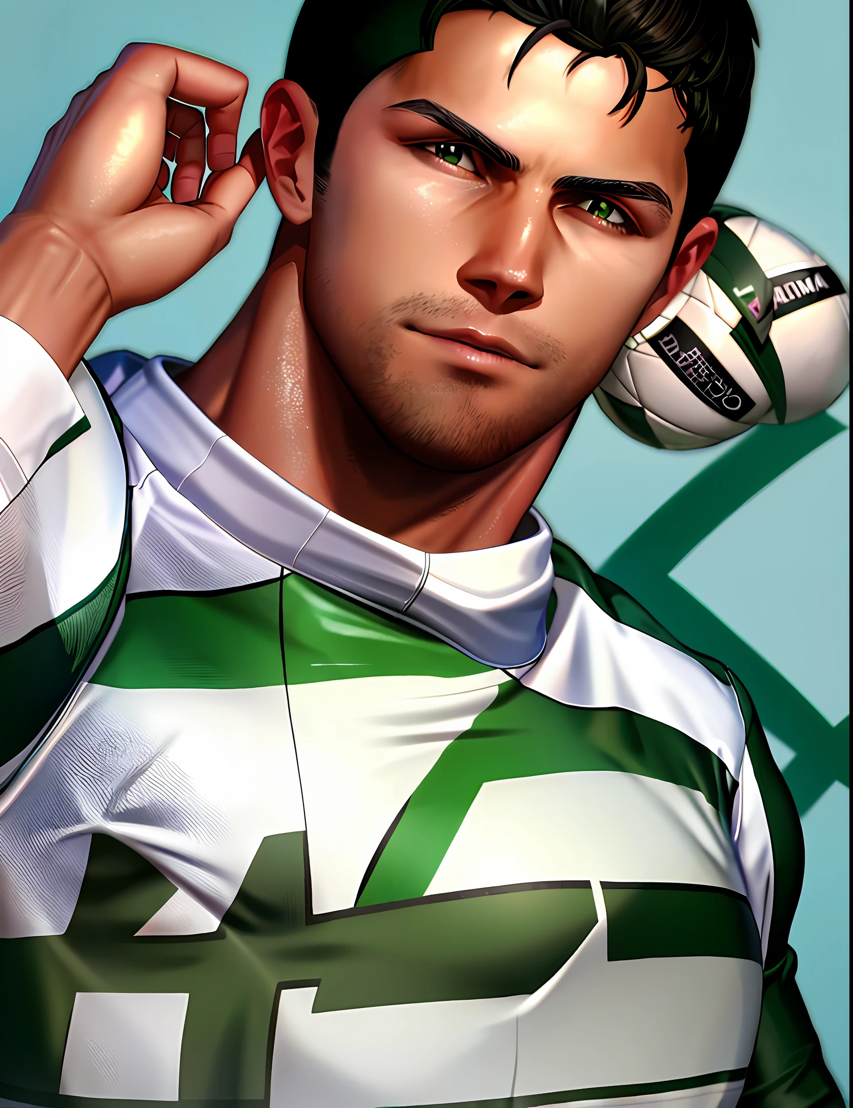 Cristiano Ronaldo with the shirt of Palmeiras, São Paulo football team