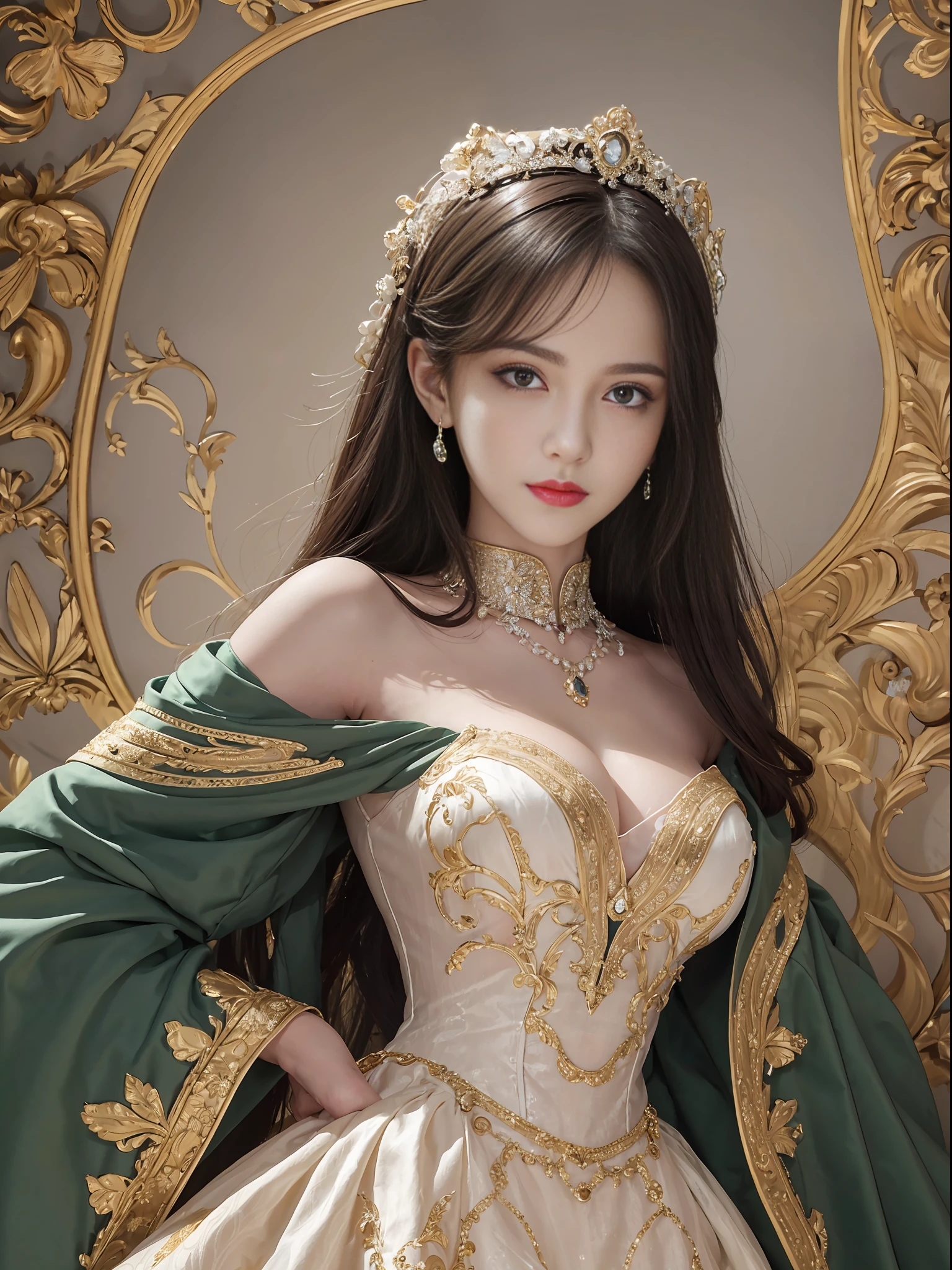 The face is beautiful, the facial features are delicate, the skin is fair, the figure is tall, the dress is stylish, full of the sense of the times, the expression is vivid, showing confidence and charm.
