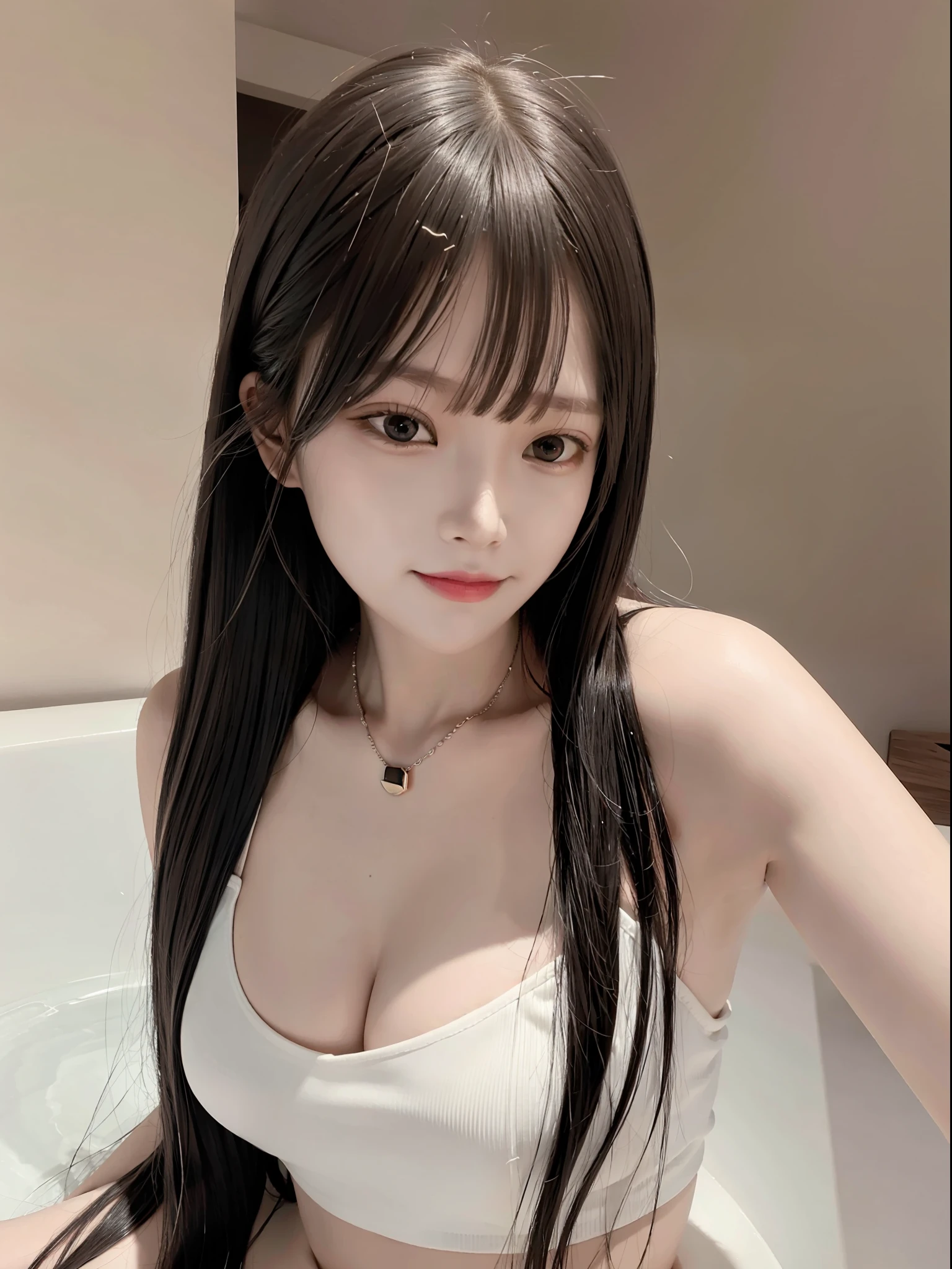 hansohee in crop top, necklace, hair bangs, sexy pose, bathtub, smiling
rim lighting, two tone lighting, dimly lit, low key,
analog style, hyper realistic lifelike texture dramatic lighting unrealengine trending on artstation,award winning photo,nikon RAW photo,8 k,Fujifilm XT3,masterpiece, best quality, realistic, photorealistic,ultra detailed,extremely detailed face,