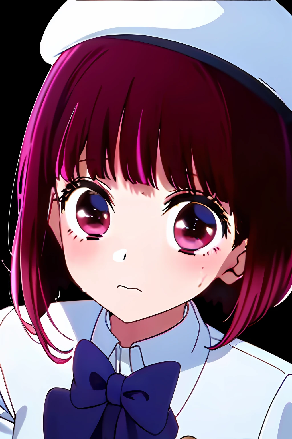 masterpiece, high quality, 8K, beautiful lighting, kanarima, arimacana, uniform, beret, white coat, crying, crying, loli, 5 years old, tearful, looking from above