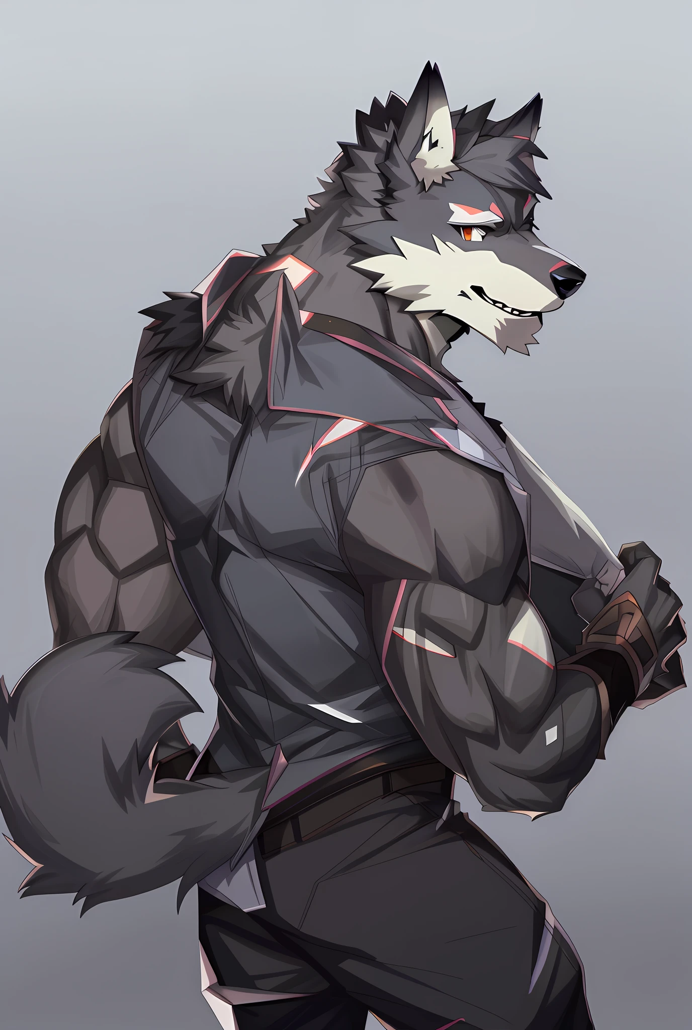 Werewolves of anime characters, muscle werewolves, anthropomorphic wolf males, furry wolves, anthropomorphic wolves, human wolf faces, muscular! White, wolf, details fully implemented, clear and bright, werewolf