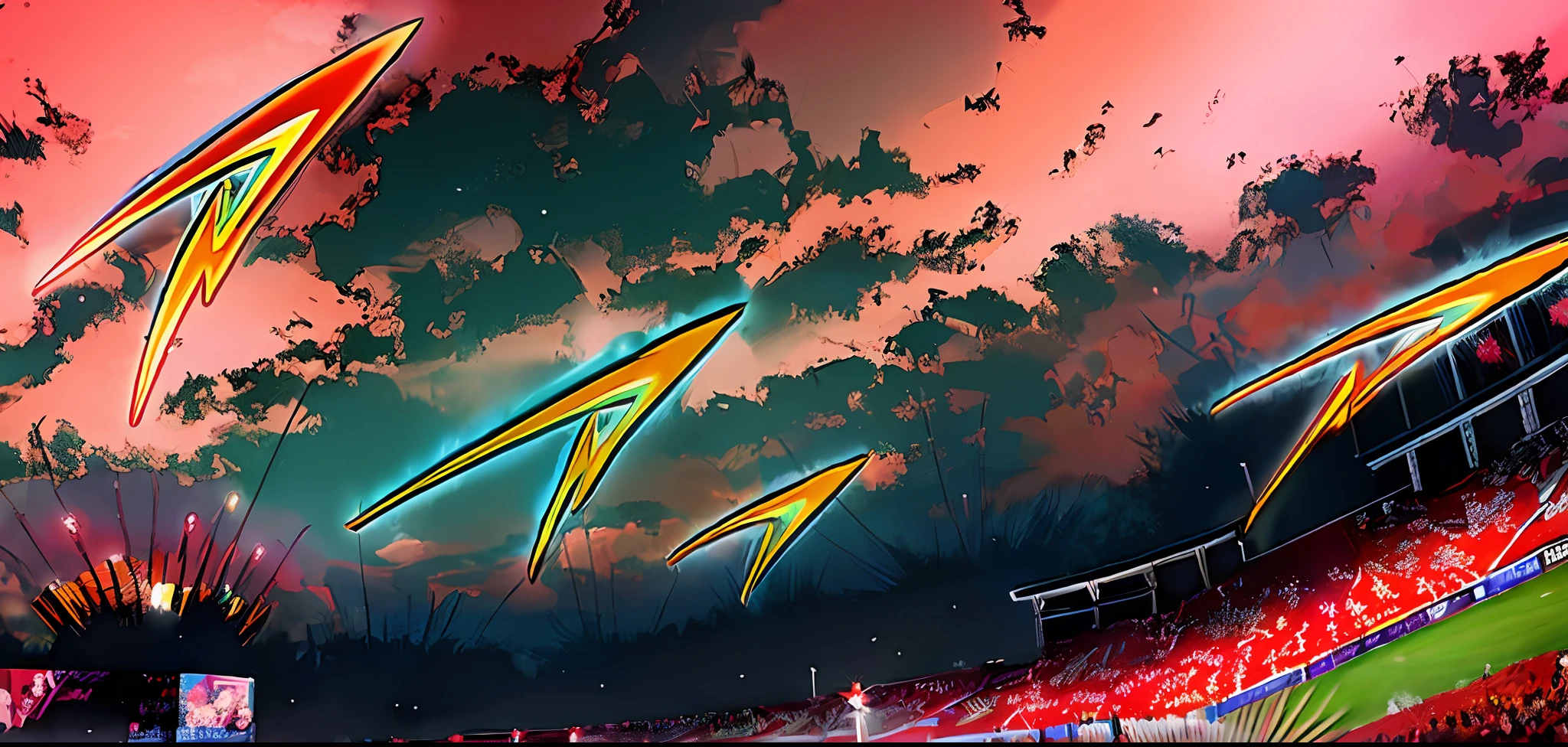 arafed image of a stadium with a lot of people watching a baseball game, color manga panel, manga panels, striking manga artstyle, manga panel, one punch man manga, color manga page, astonishing background, night
