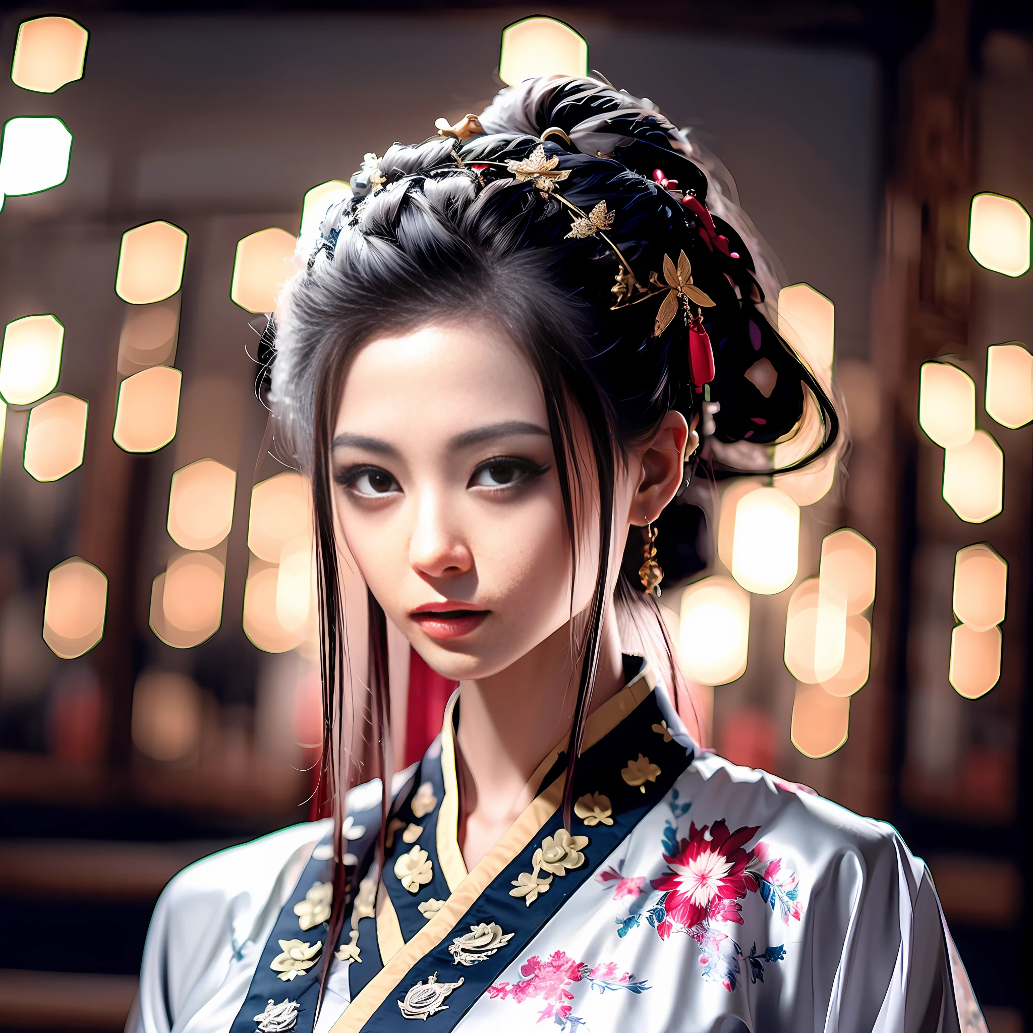 masterpiece, top quality, raw, rentalless, 8K, Wuxi 1girl, solo, ornaments,
