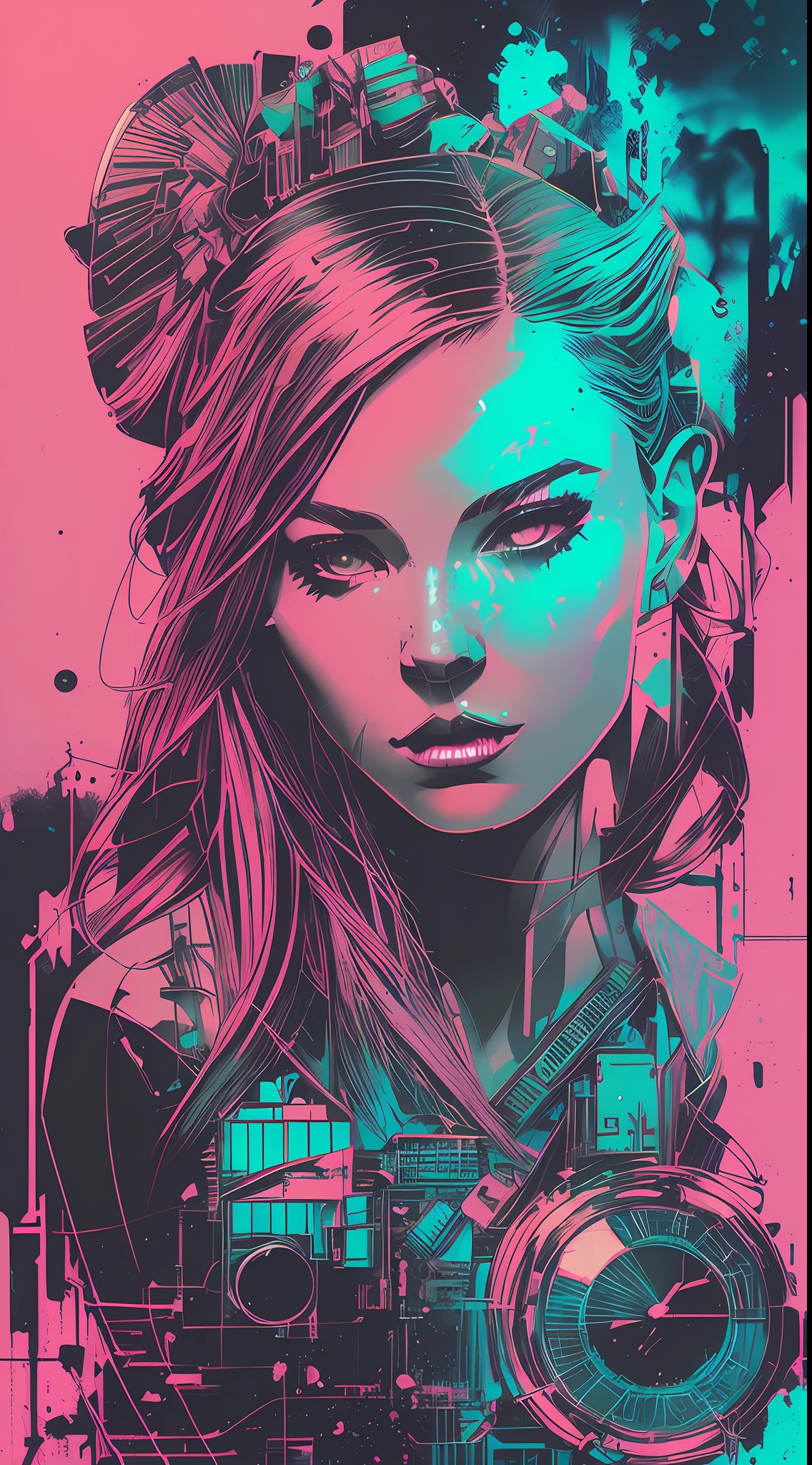 snthwve style nvinkpunk beautiful woman, sad, (hallucinating colorful soap bubbles), by jeremy mann, by sandra chevrier, by dave mckean and richard avedon and maciej kuciara, punk rock, tank girl, high detailed, 8k, in the style of Style-Dungeon