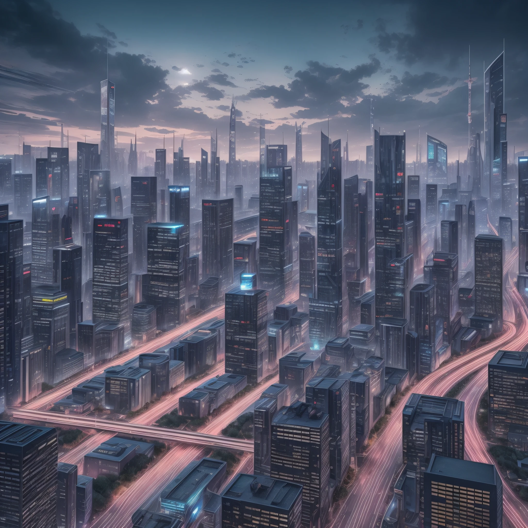 Futuristic city with billboards, (cinematography: 1.2), (photorealistic: 1.5), hyperdetailed, high detail, (action pose: 1.2), (intense emotion: 1.2), detailed facial expression, (detailed environment: 1.5), intricate, elegant, highly detailed, centered, smooth, sharp focus, 4k textures, soft cinematic light, dark colors, exposure mix, hdr, faded, slate atmosphere, volumetric lighting, ambient light, (fantastic location: 1.5), (action photo:  1.5), (vibrant, photorealistic, realistic, sharp focus, 8k) --auto --s2