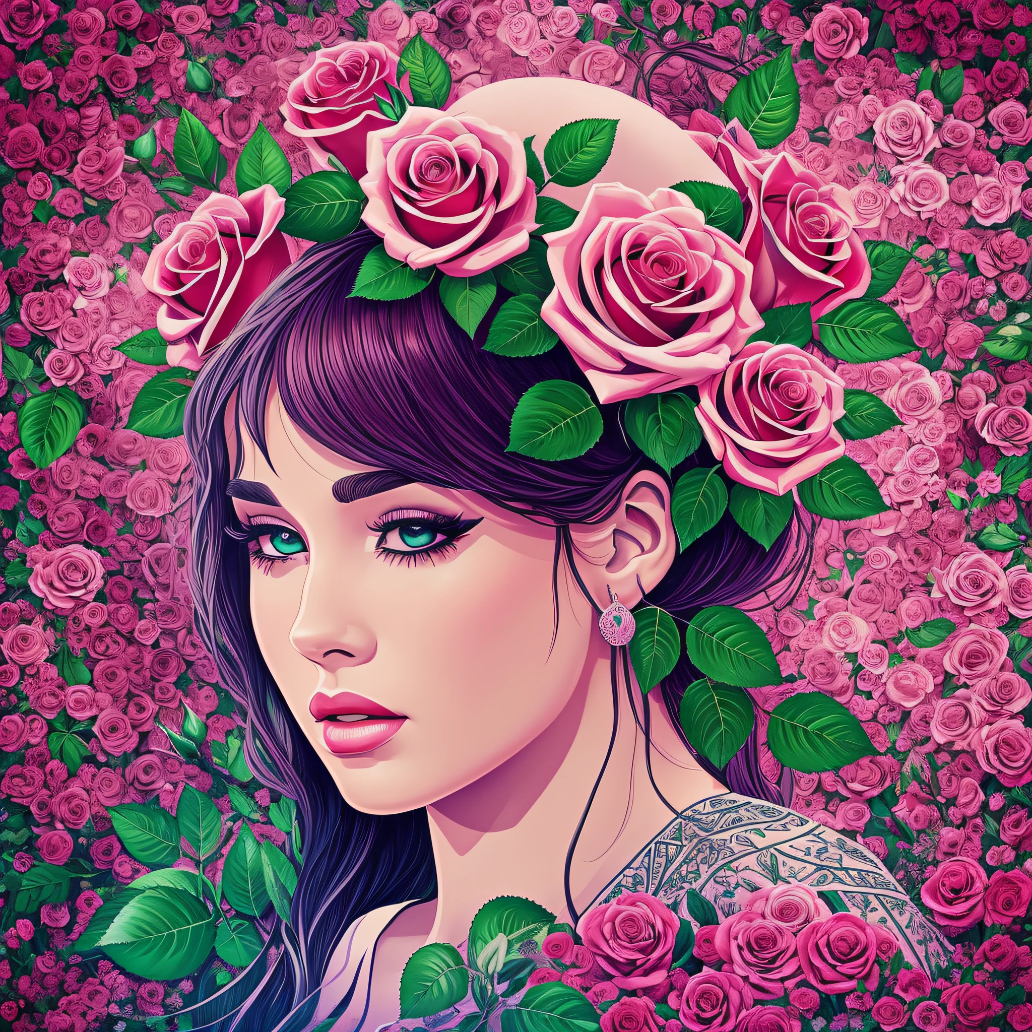 Roses, flowers, human designs, album covers, promotional posters, official illustrations --auto --s2