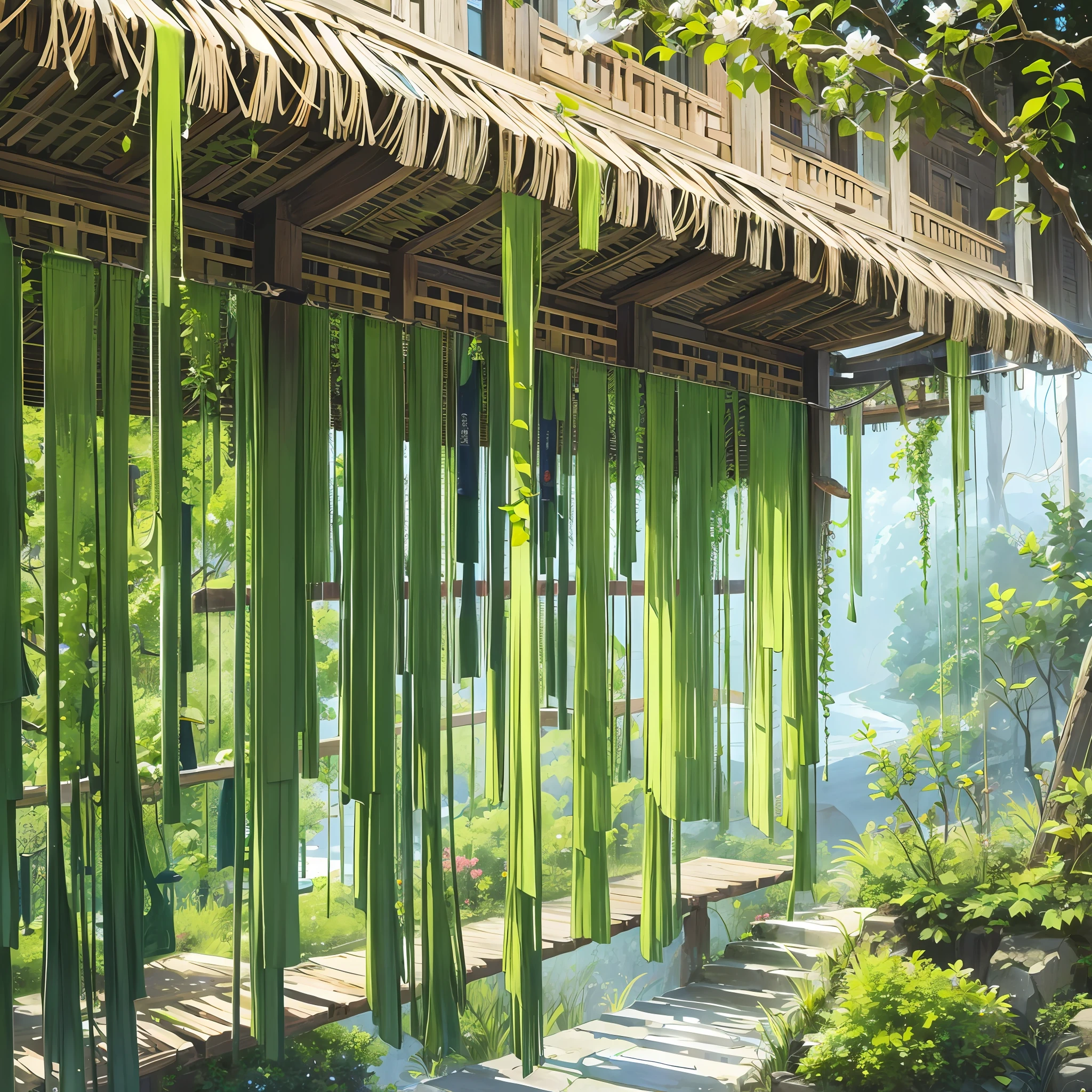 Outside the long pavilion, on the side of the ancient road, the green strings, repeatedly plucked, the thousand-year-old silk is as thin as the wings of a cicada, floating in the air, unable to settle --auto --s2