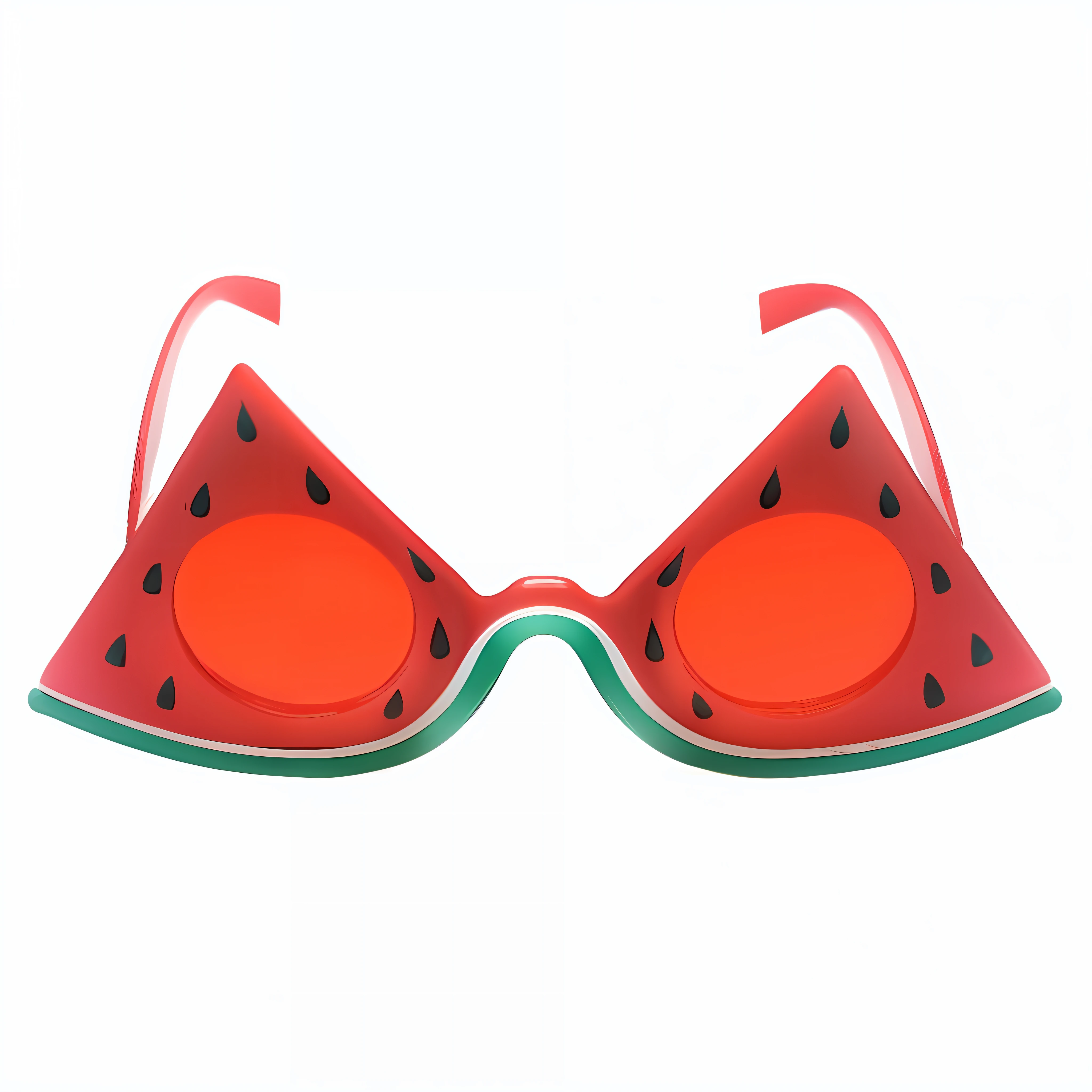 Closeup of a pair of sunglasses with watermelon, funny sunglasses, cool sunglasses, wearing red glasses, watermelon seeds on glasses, Paul Rand, cool glasses, summer, fruit eyes, red sunglasses, 3d,