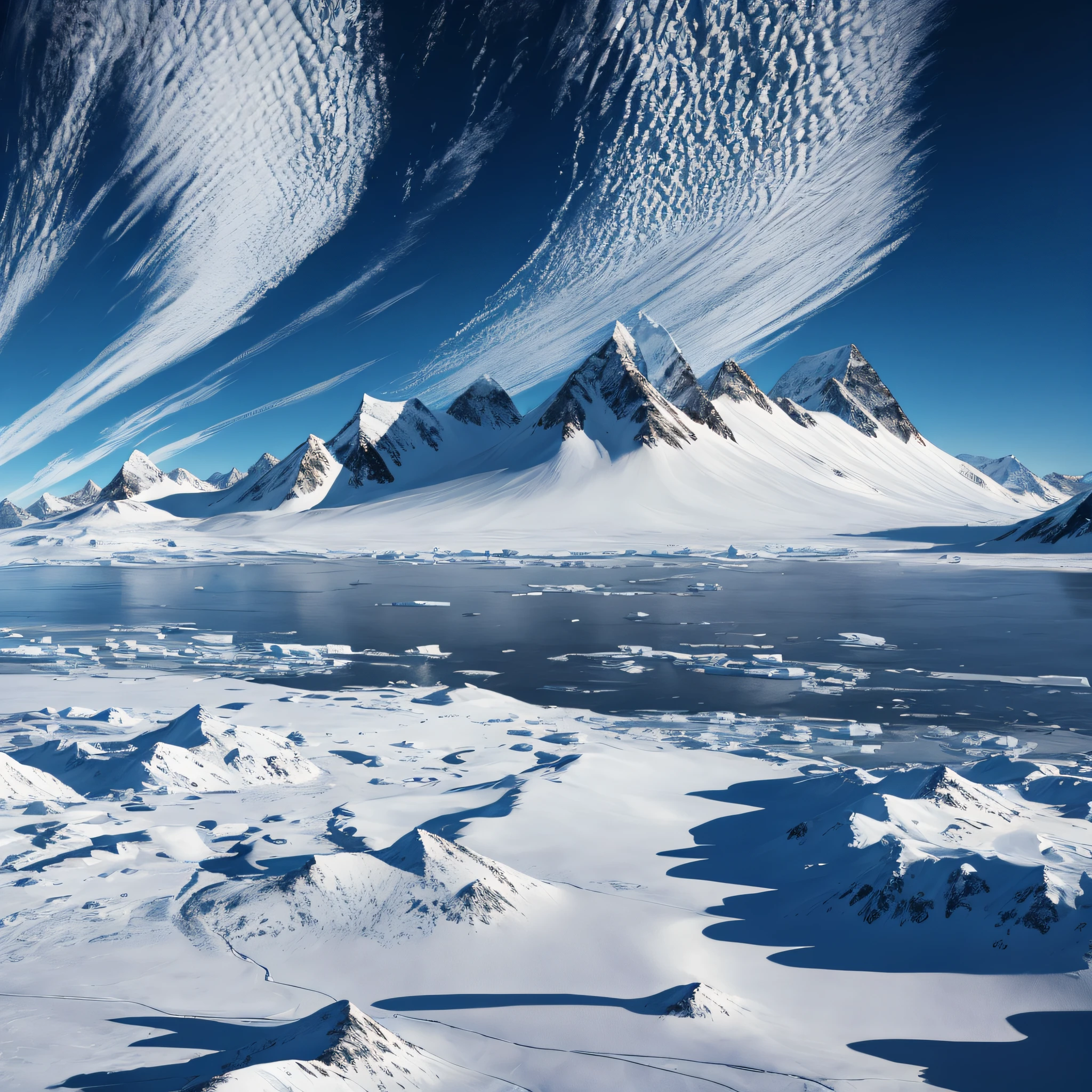 Arctic, Icy Land, Scene Map, Mountain Peak, Snow --auto --s2