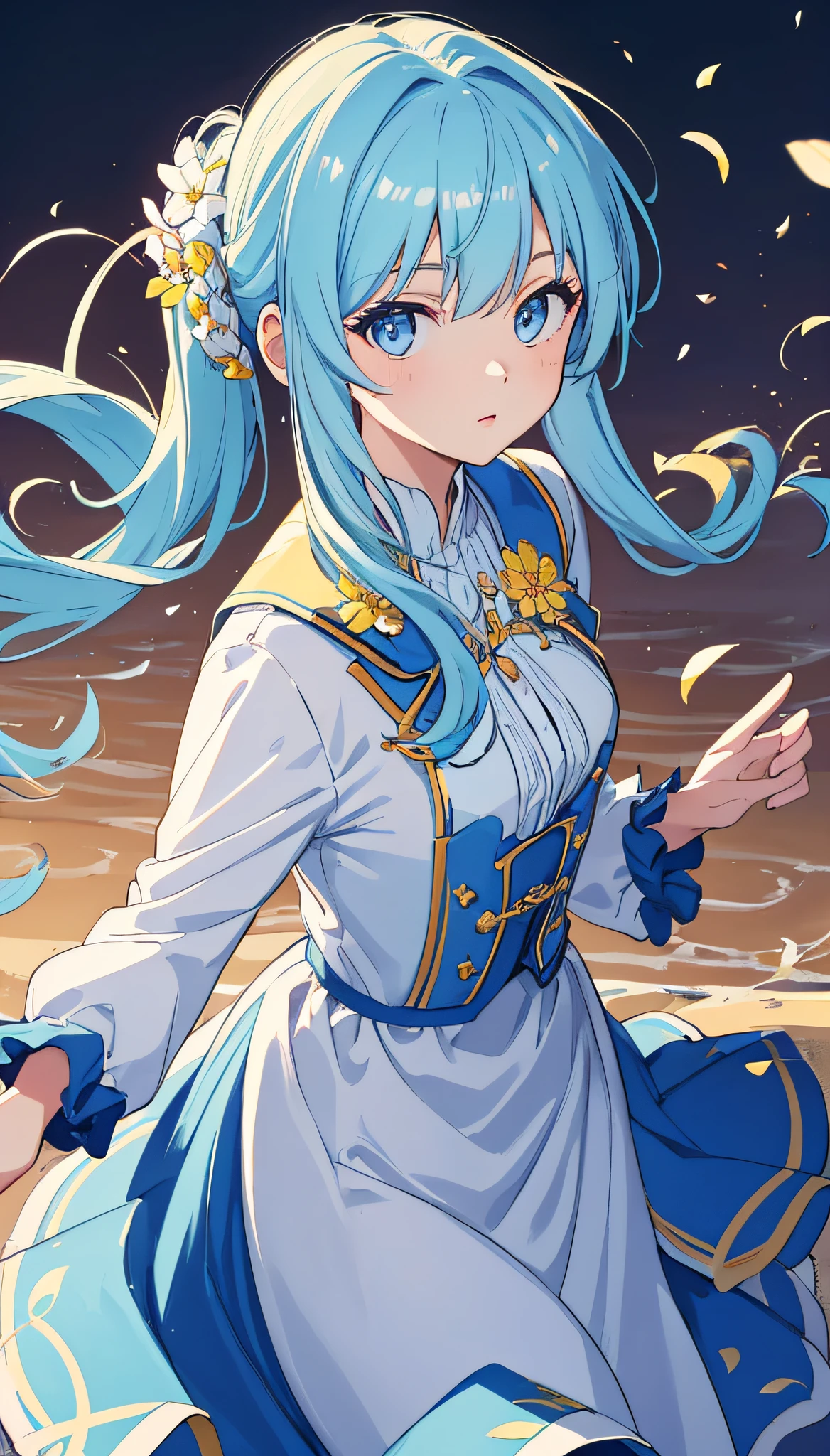 (masterpiece), (best quality), (ultra detailed),(disheveled hair),(illustration), (1girl), (Fashionable clothing), standing, Fashion model, looking at viewer, (interview), (simple background),beautiful detailed eyes, delicate beautiful face, Floating,(high saturation),(colorful splashes),colorful bubble,(shining), focus on face, ponytail, kamisato ayaka, light blue hair, bangs, hair ring, floating flowers, floating hairs, (shining), best lighting, best shadow,