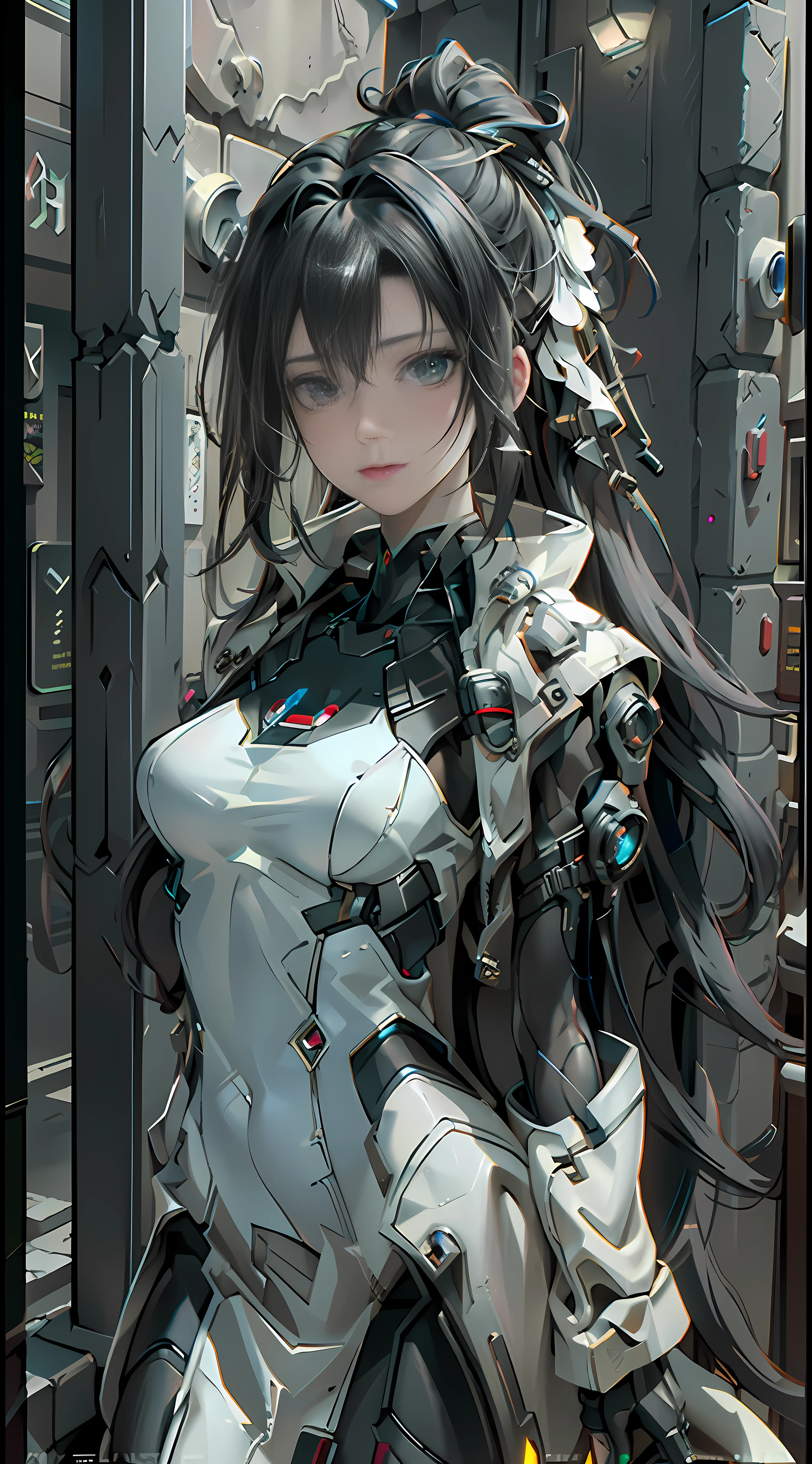 ((Best quality)), ((masterpiece)), (detailed:1.4), 3D, an image of a beautiful cyberpunk female,HDR (High Dynamic Range),Ray Tracing,NVIDIA RTX,Super-Resolution,Unreal 5,Subsurface scattering,PBR Texturing,Post-processing,Anisotropic Filtering,Depth-of-field,Maximum clarity and sharpness,Multi-layered textures,Albedo and Specular maps,Surface shading,Accurate simulation of light-material interaction,Perfect proportions,Octane Render,Two-tone lighting,Wide aperture,Low ISO,White balance,Rule of thirds,8K RAW,