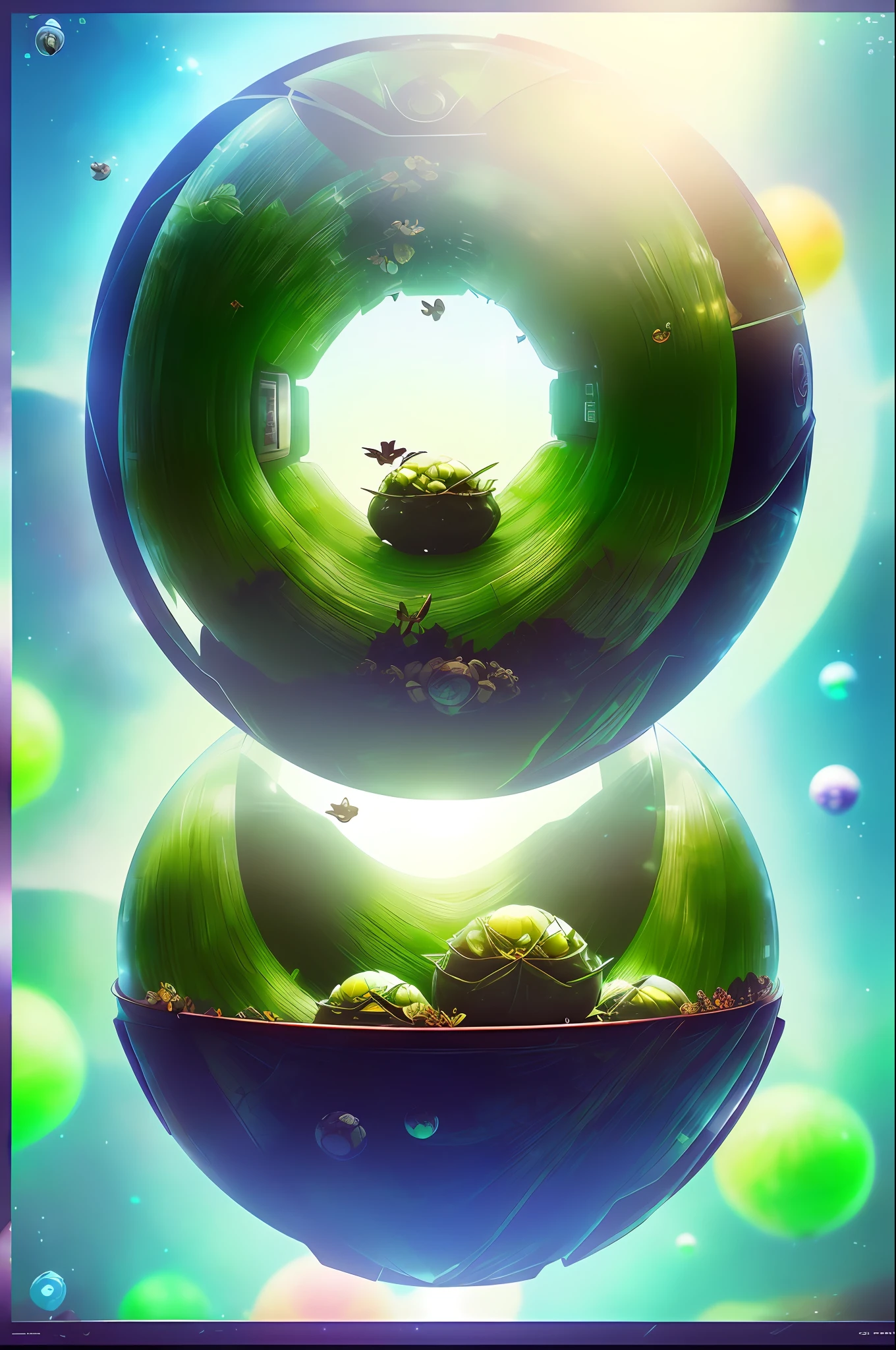 Zongzi poster, (((spherical zongzi, zongzi and nature, transparent plastic, optics, surreal, magic, fantasy, composition, bright, light fluorescence, ultra-detaile, trend in artstation, octane rendering,))), futuristic, masterpiece, super detail, best quality
