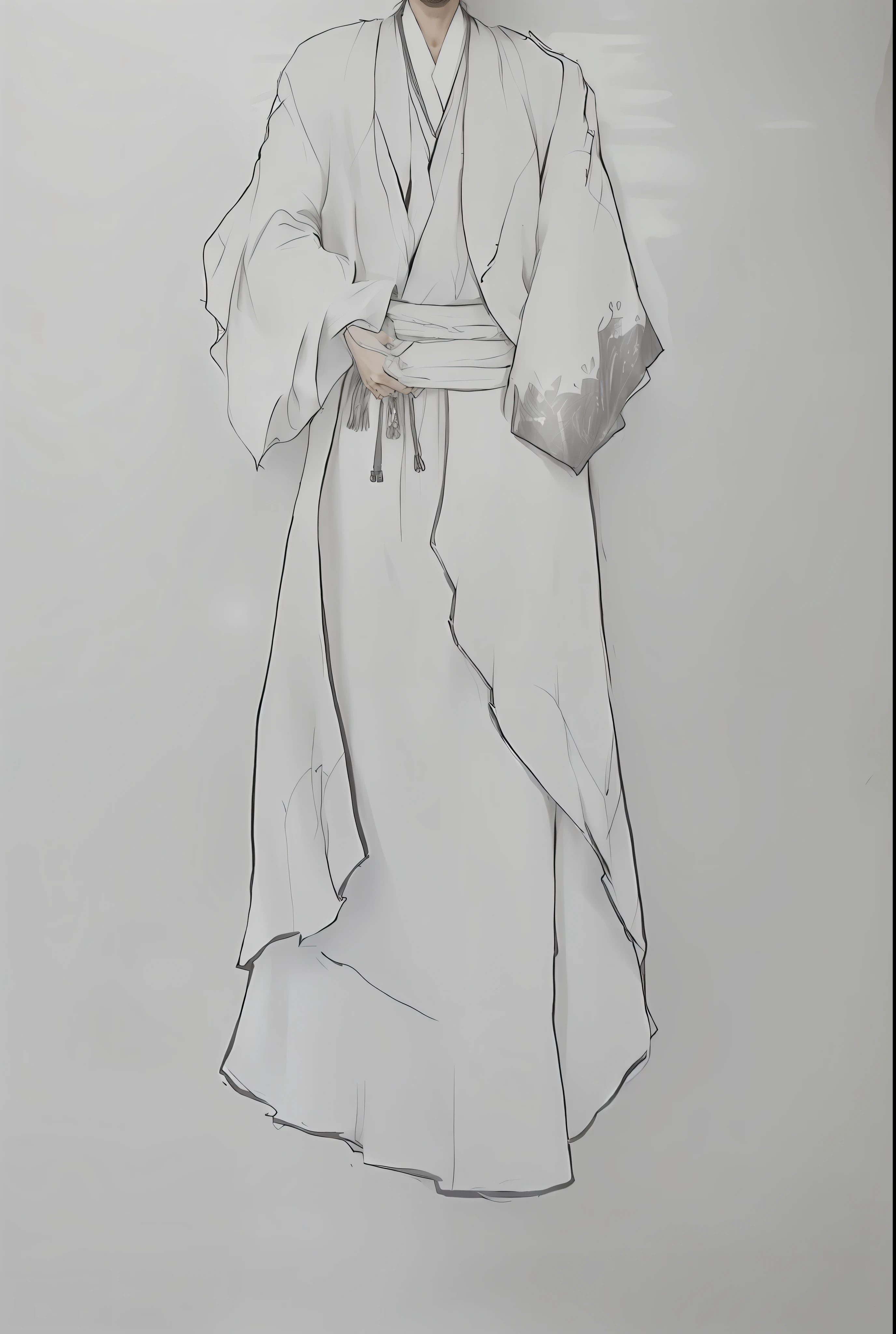 a drawing of a woman in a costume with a sword, complex fantasy character, full body grayscale drawing, dnd character, dnd fantasy character, Humanoid form, detailed full-body concept, Full body character drawing, inspired by Yang Jin, female cleric, fantasy d&d character, dark sorceress fullbody pose, old sketch, female mage, young half elf wizard