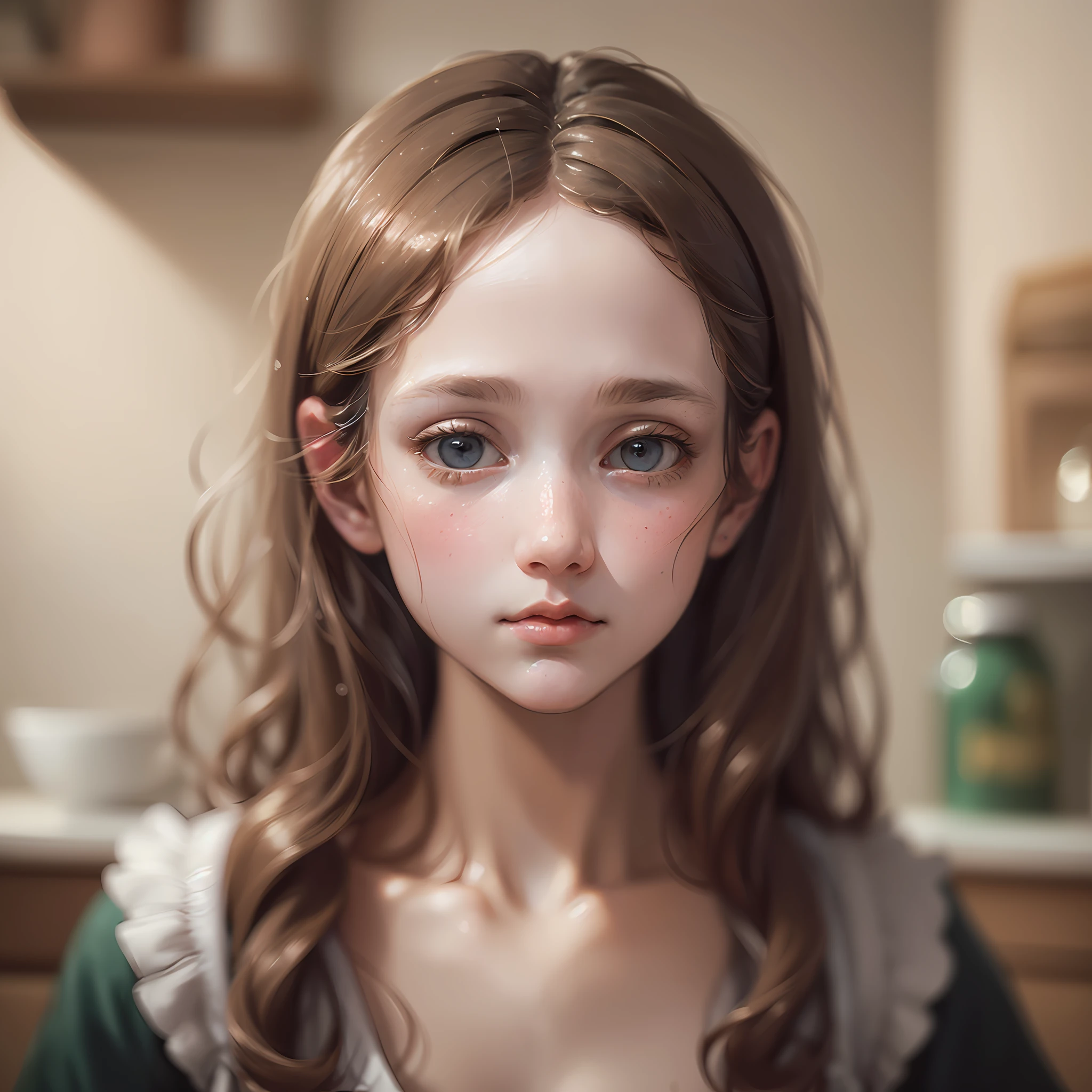 solo, stand in the kitchen, a girl, milk falls on the chest area of the shirt, (delicate illustration:1.4), (renaissance art:1.4), (ultra highres:1.2), (8k, RAW photo:1.2), (soft focus:1.4), (18yo:1.3), (sharp focus:1.4), detailed beautiful face, (photorealistic:1.4), (masterpiece:1.0), (best quality:1.4) --auto --s2