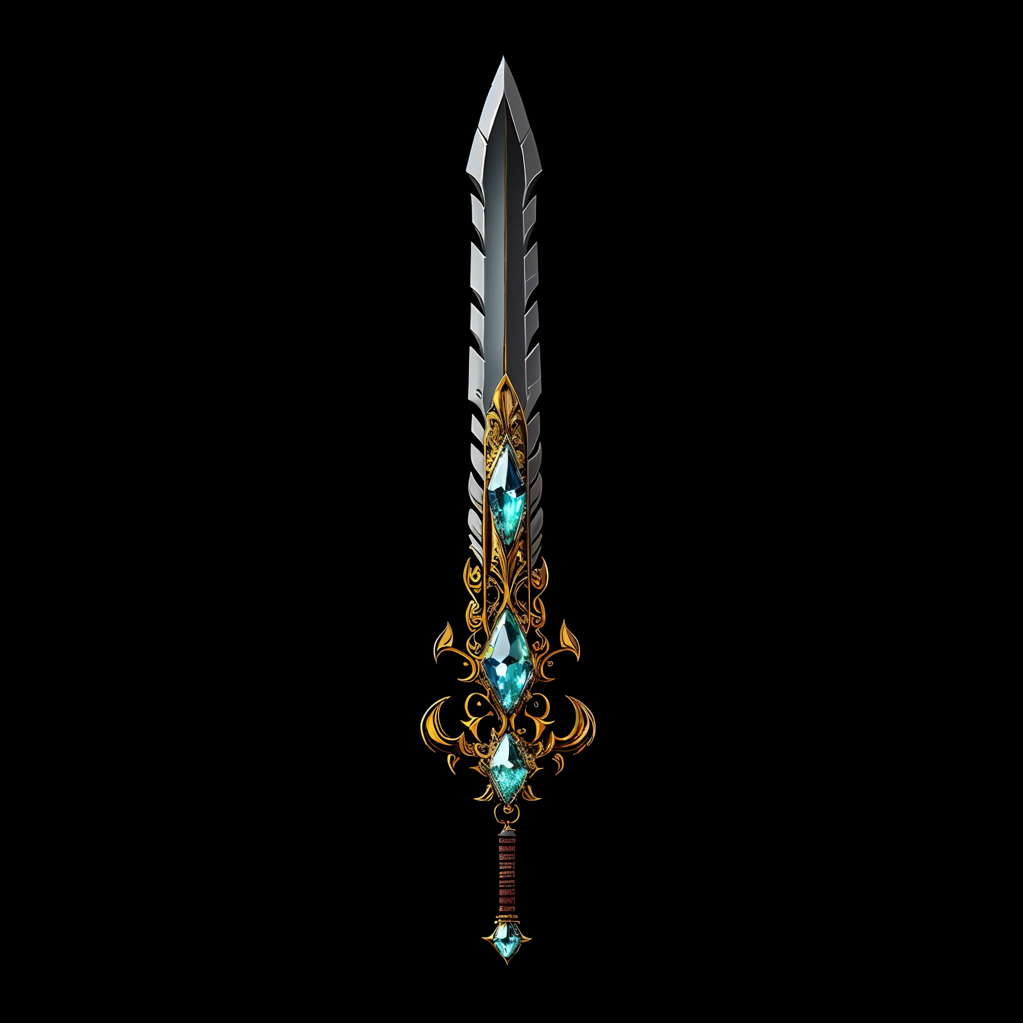 intricate gold details with blue gem