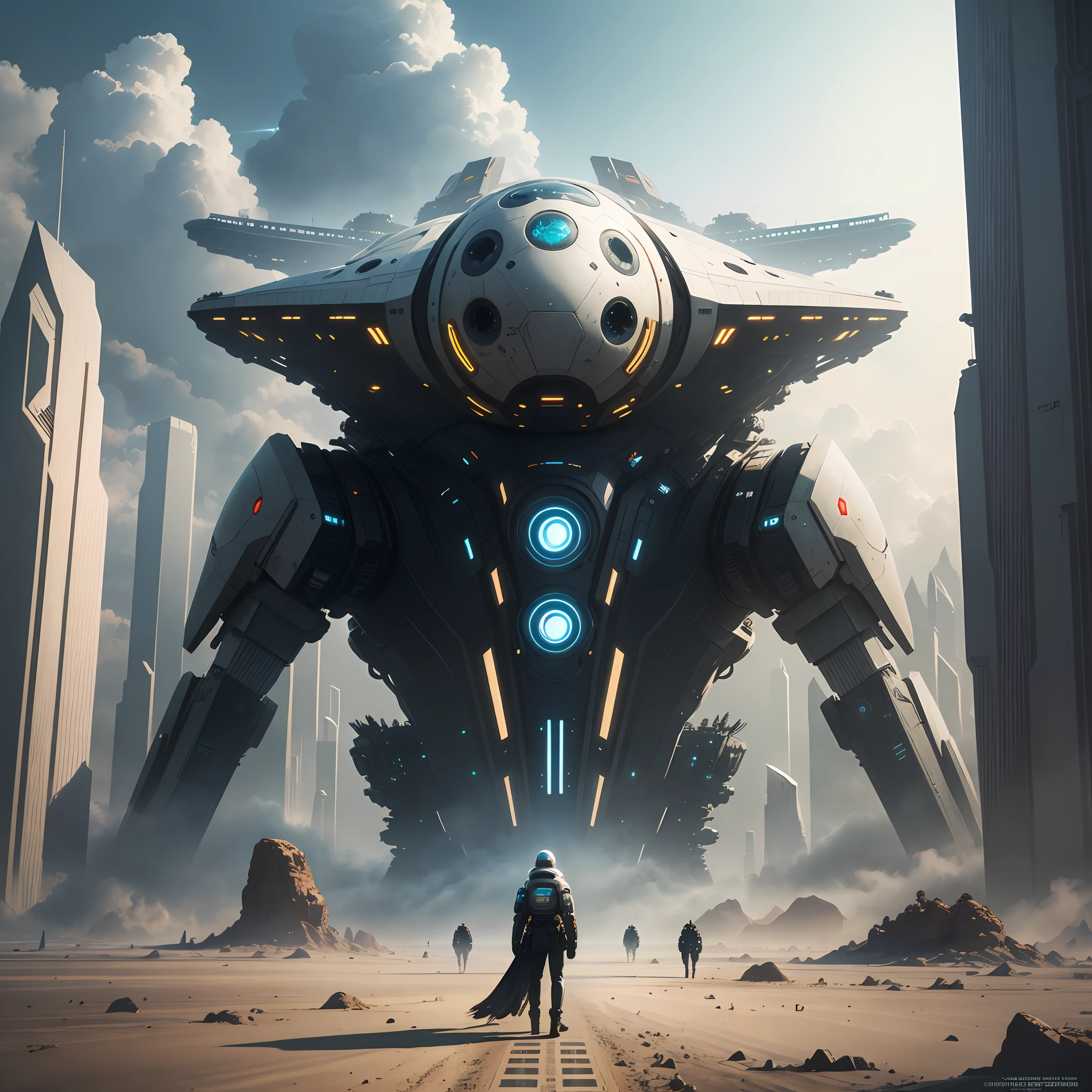 Alien Civilization Superstructure Extraterrestrial Space Cyberpunk Sci-Fi Futuristic World Top Quality Masterpiece 8K