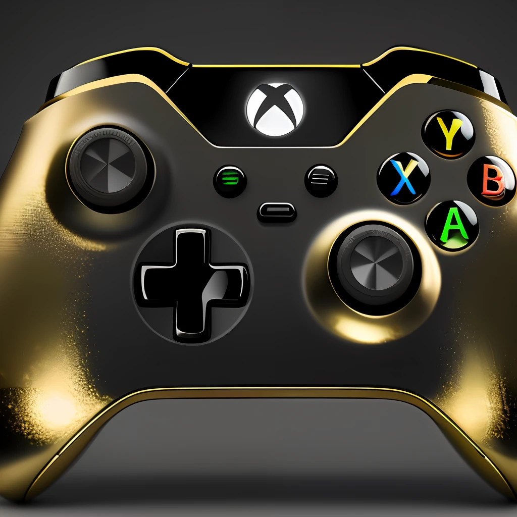 Product Photo, Xbox one elite controller, Black and gold details, HDR 8k RTX on