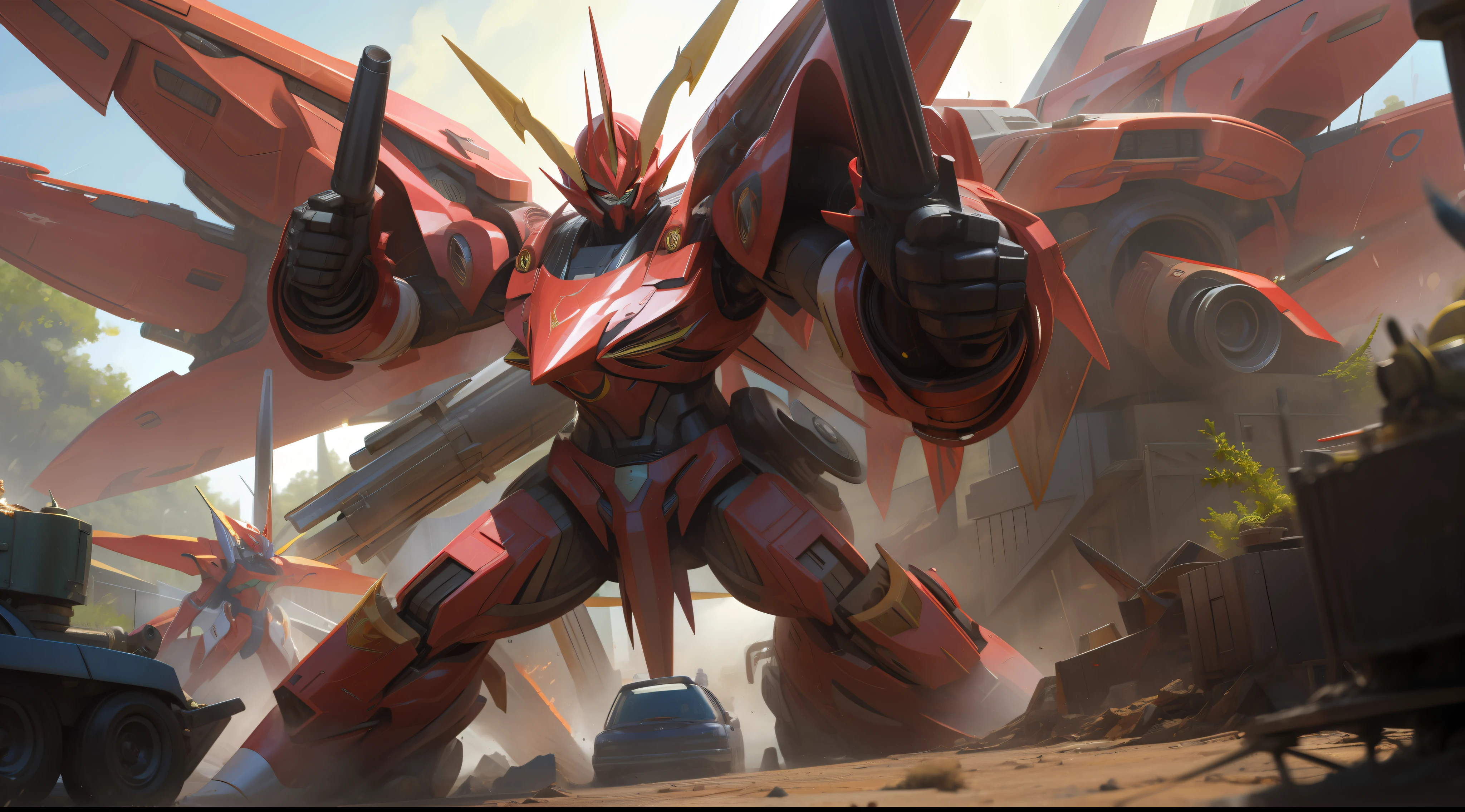 a gurren laggan mecha war in the cosmo