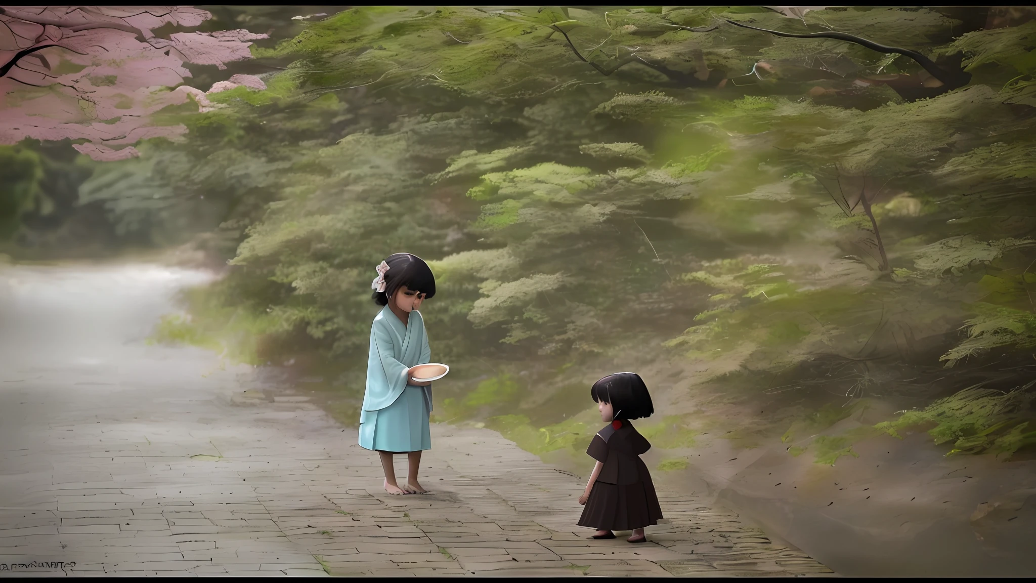 Kodacolor color slide, photorealistic, extremely delicate and beautiful, dark brown eyes, gentle smile, very small stature, 2feet height, japanese woman, very thin, (body size is jyoti amge, face is ishihara satomi:1.3), wearing square collar shirts, 1969