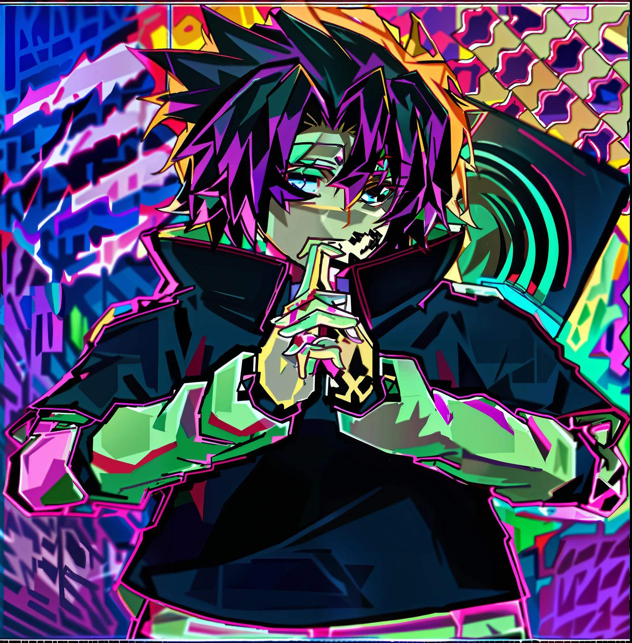 Gamer male curly hair