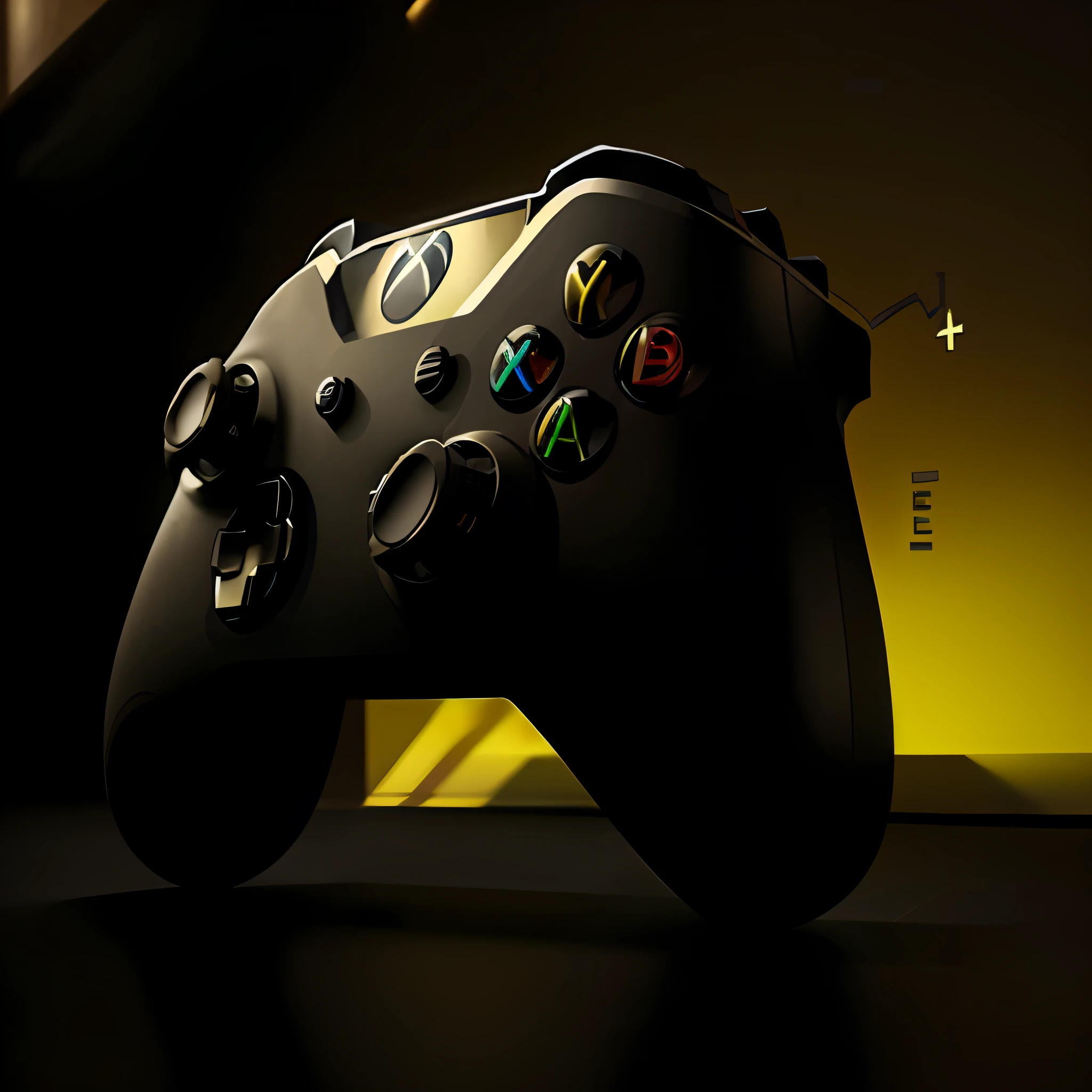 Product Photo, Xbox one elite controller, Black and gold details, HDR 8k RTX on