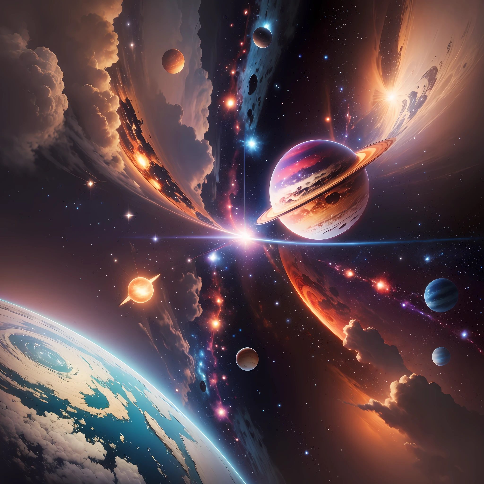 Science fiction wallpaper of planets and galaxies beauty of deep space --auto --s2