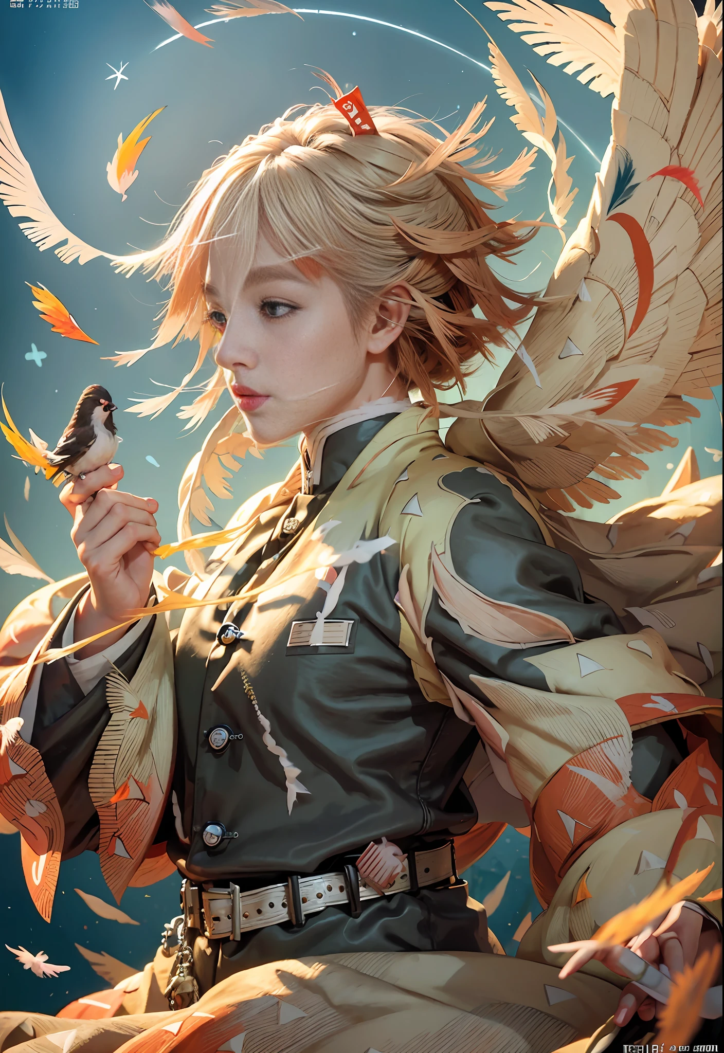 official art, unity 8k wallpaper, (high detail), beautiful and aesthetic, masterpiece, best quality,realistic,
Tengu mage, Tengu feathered fan, wind spell, tengu familiar, tengu mountain, shinto magic,
Delicate Illumination, Soft Highlights, Understated Depth,