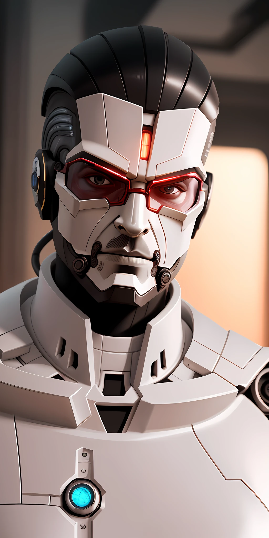 ( remove detailed glasses), closed mouth, ultra detailed complex 3d rendering of a beautiful android man, cyborg, (various pieces robotic parts on the chest), 150 mm, beautiful soft studio light, rim light, (vibrant details in matte red), luxurious cyberpunk, lace, hyper-realistic, anatomical, electrical cables, microchip, elegant, beautiful background, octane rendering, HR Giger style, 8k, best quality,  masterpiece, illustration, extremely delicate and beautiful, extremely detailed, CG, unit, wallpaper, (realistic, photorealistic: 1.37), amazing, finely detailed, masterpiece, best quality, official art, 8k unit wallpaper extremely detailed, absurd, incredibly absurd, robot, portrait