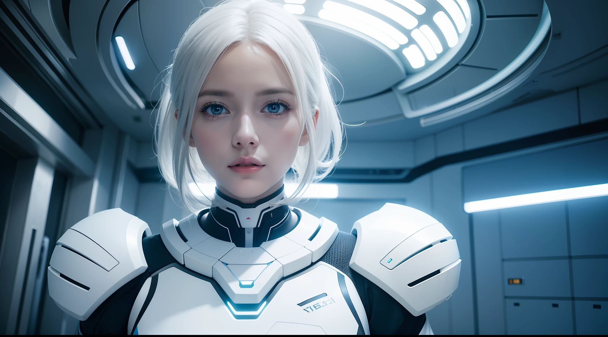 technological advances in healthcare, stylish white clothing, futuristic environment, vibrant, photorealistic, realistic, dramatic, cinematic lighting, sharp focus, 8k