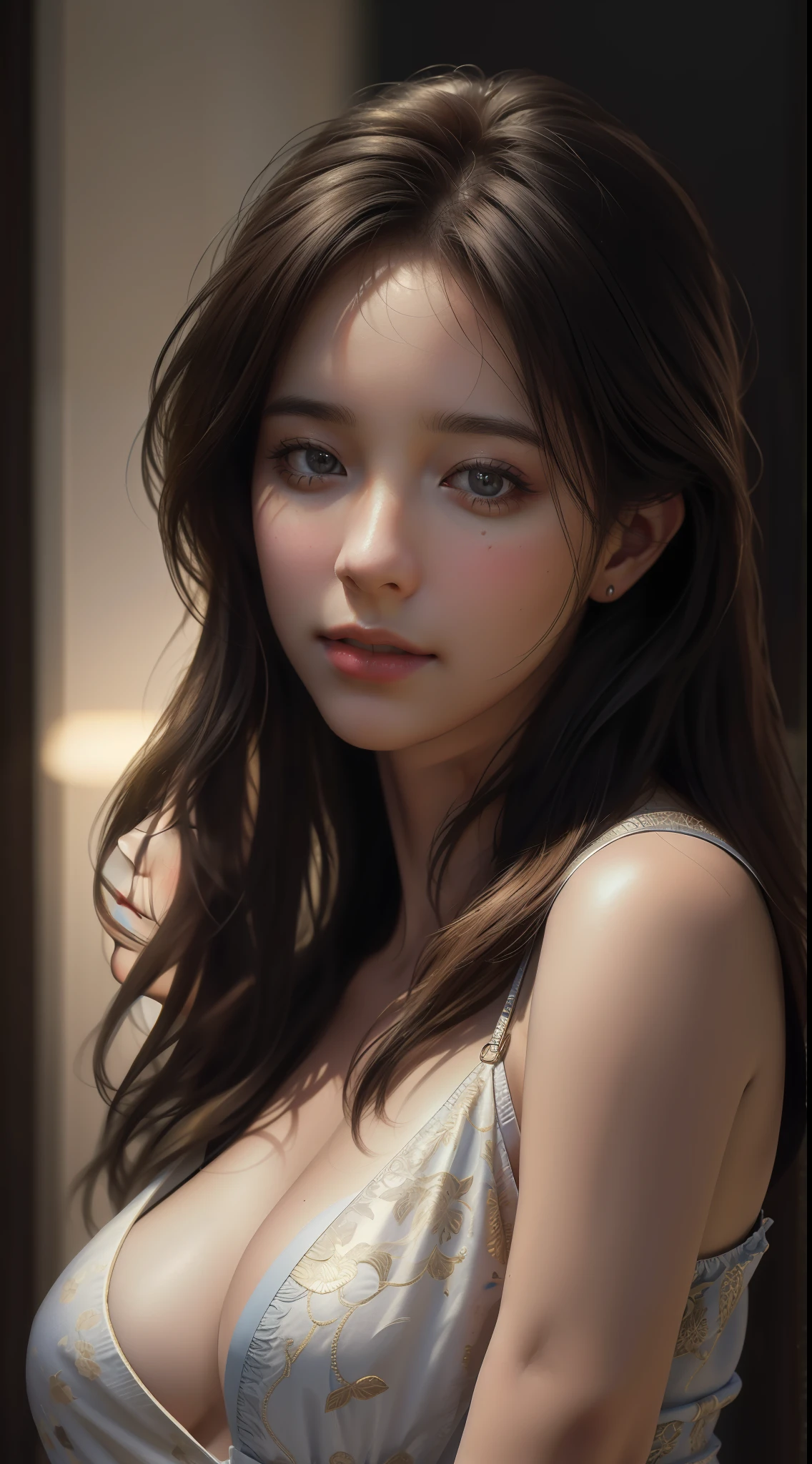 ((Best quality, 8k, Masterpiece :1.3)), Beautiful face, (photo realistic:1.4), soft lighting, (high detailed skin:1.3), 8k uhd, dslr, high quality, high resolution, 4k, 8k, absurdres, best ratio four finger and one thumb, (realistic:1.4), ((realistic medium breasts :1.3)), Highly detailed face and skin texture, Detailed eyes, Double eyelid, full body view, 1girl,