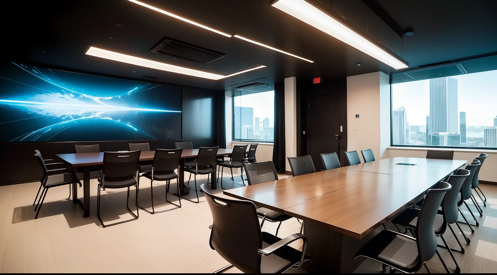 meeting of diverse individuals, meeting room environment, elegant clothes, environment futuristic, vibrant, photorealistic, realistic, dramatic, cinematic lighting, sharp focus, 8k