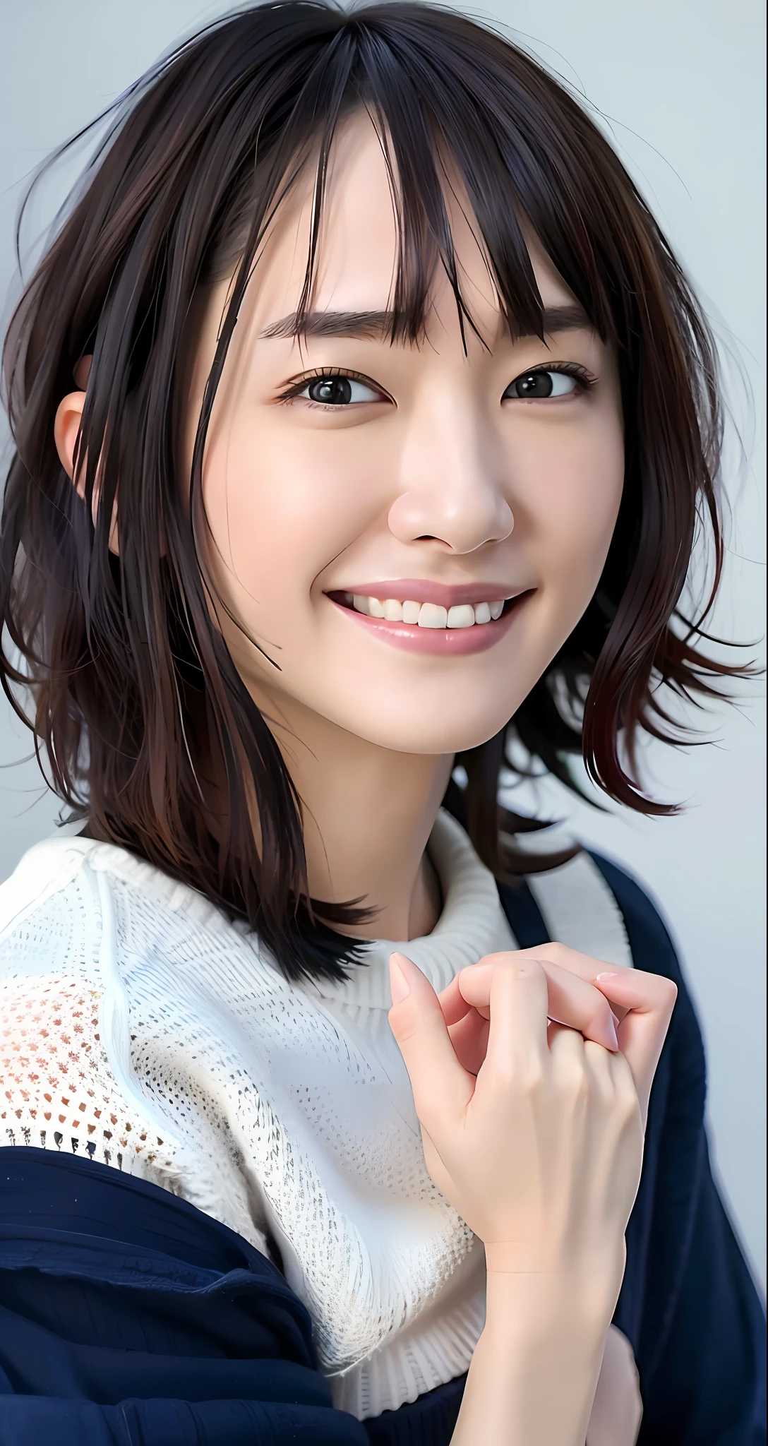 best quality, masterpiece, ultra high res, (photorealistic:1.4), raw photo, 1girl, beautiful Japanese woman, beautiful skin, black hair:1.7, gakki, ((short hair:1.5)), 30 years old, happy laughing:1.2, micro bikini