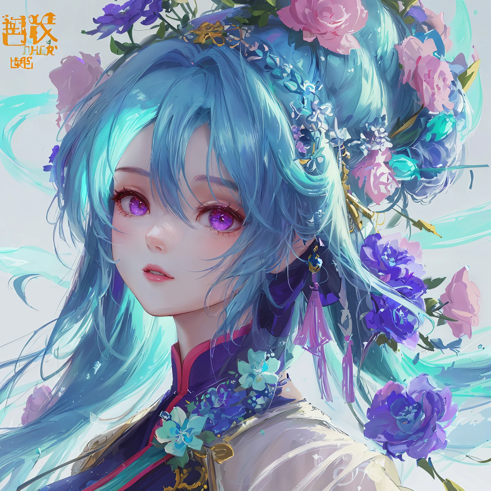 arafed woman with a tattoo and a flower in her hair, a character portrait inspired by Fenghua Zhong, trending on Artstation, fantasy art, ross tran 8 k, wlop and ross tran, ross tran and wlop, cgsociety portrait, chengwei pan on artstation, cgsociety and fenghua zhong, stunning digital illustration