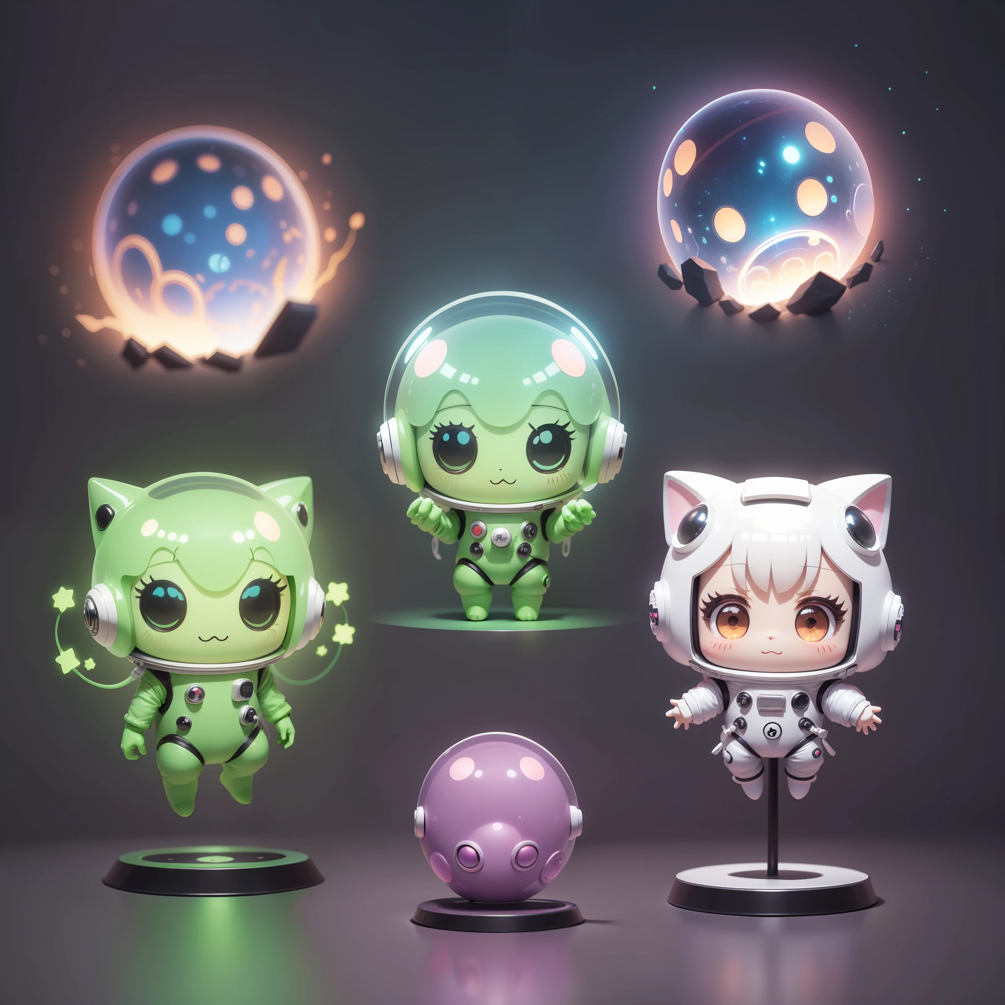 Super Cute SCP Foundation Little Monster Full Body 3D Drawing, 1 Cute and Happy, C4D, Pop Matt Blind Box, Glow Bubble, Toy, Solid Color Background, Chibi, Fluorescent Translucency, Glow Body, Kawaii, Little Monster, (((Spacesuit))), Reference Sheet, POP Mart Blind Box, Pixar, Intricate Details, 3D Rendering, Blender, OC Renderer, Foll Body Reference Sheet, Dribble, High details, 8k, studio lighting, loli, petite, child, chibi, standard definition characters: 1.1, magic space warehouse background