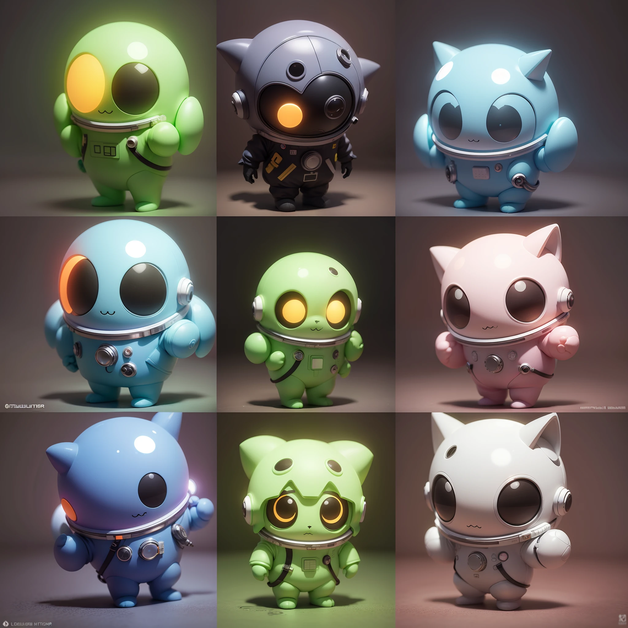 Super Cute SCP Foundation Little Monster Full Body 3D Drawing, 1 Cute and Happy, C4D, Pop Matt Blind Box, Glow Bubble, Toy, Solid Color Background, Chibi, Fluorescent Translucency, Glow Body, Kawaii, Little Monster, (((Spacesuit))), Reference Sheet, POP Mart Blind Box, Pixar, Intricate Details, 3D Rendering, Blender, OC Renderer, Foll Body Reference Sheet, Dribble, High details, 8k, studio lighting, , petite, child, chibi, standard definition characters: 1.1, magic space warehouse background