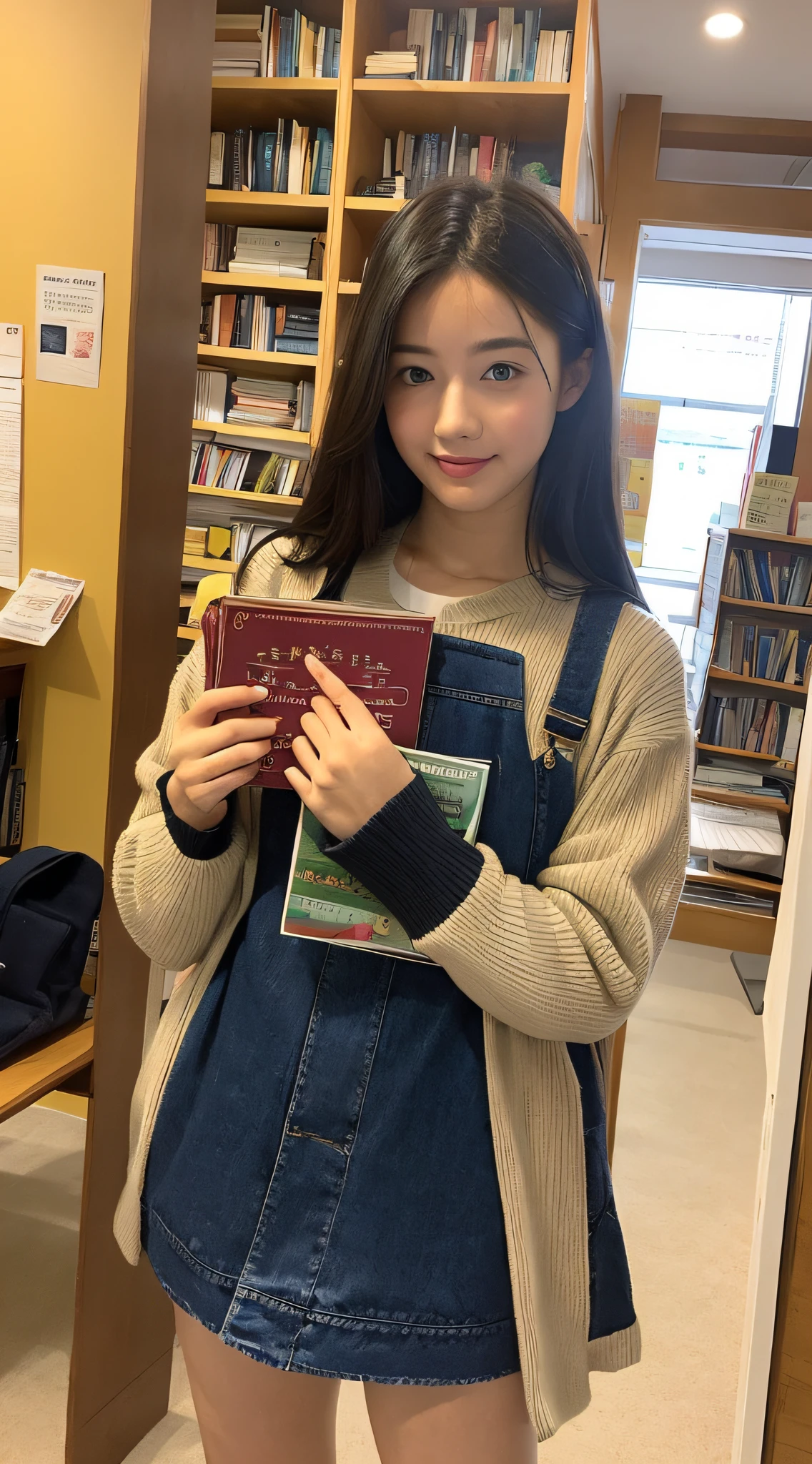 hands holding out a big book she recommends