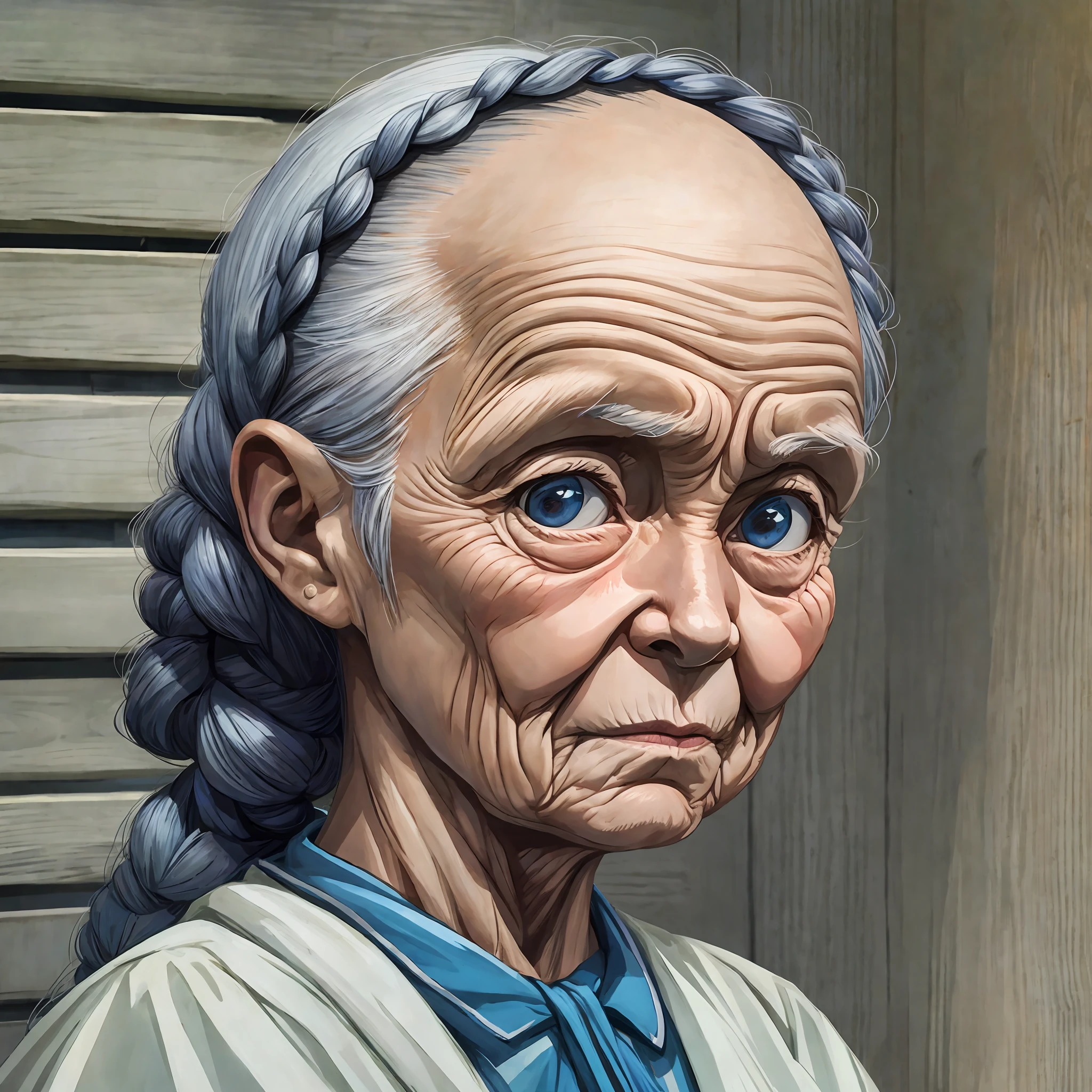 There was an old lady named Mary who was known to all the residents of the neighborhood as the "bald of the braided lines." --auto --s2