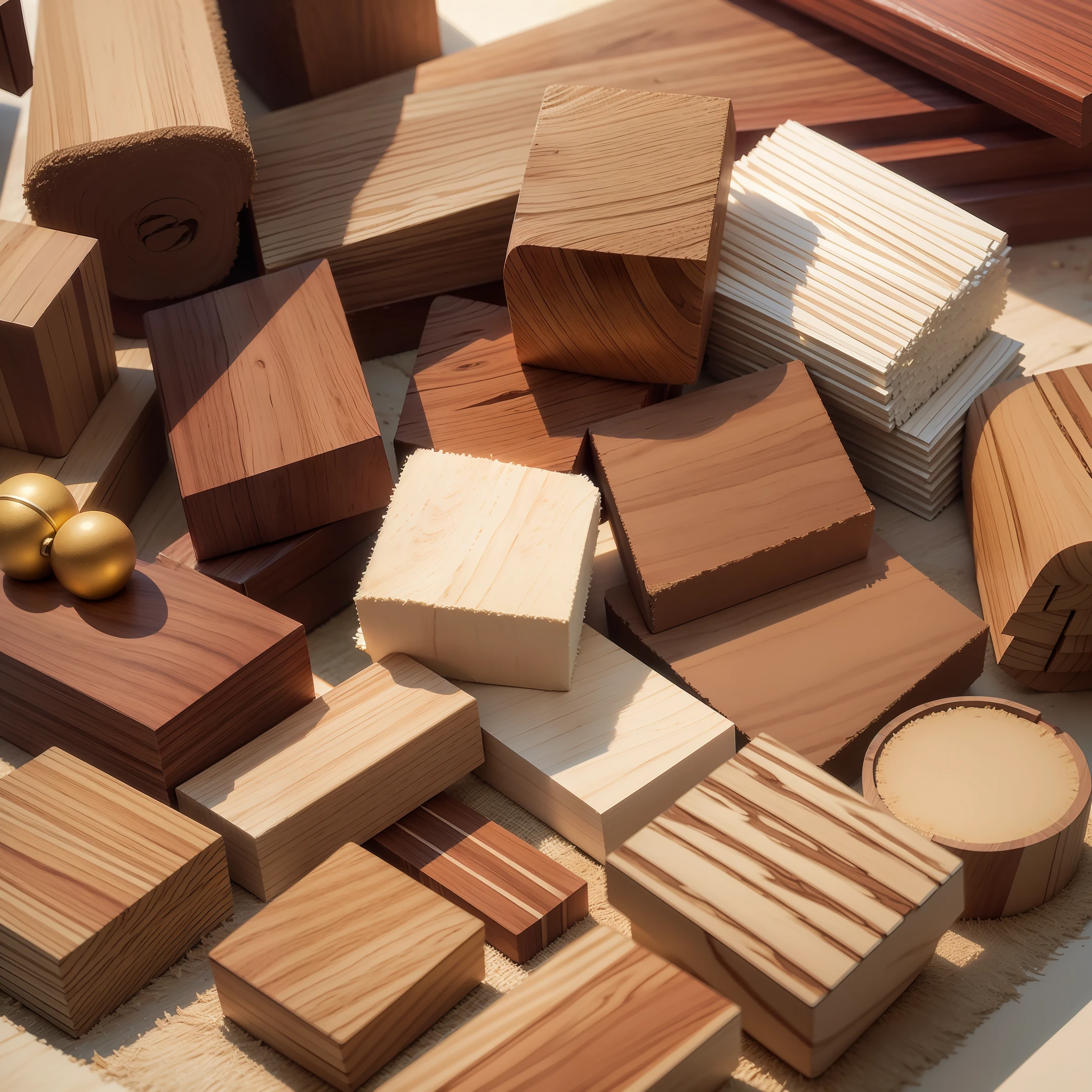 Mahogany blocks + saws + planers + sandpaper suitable for making Christmas decorations --auto --s2