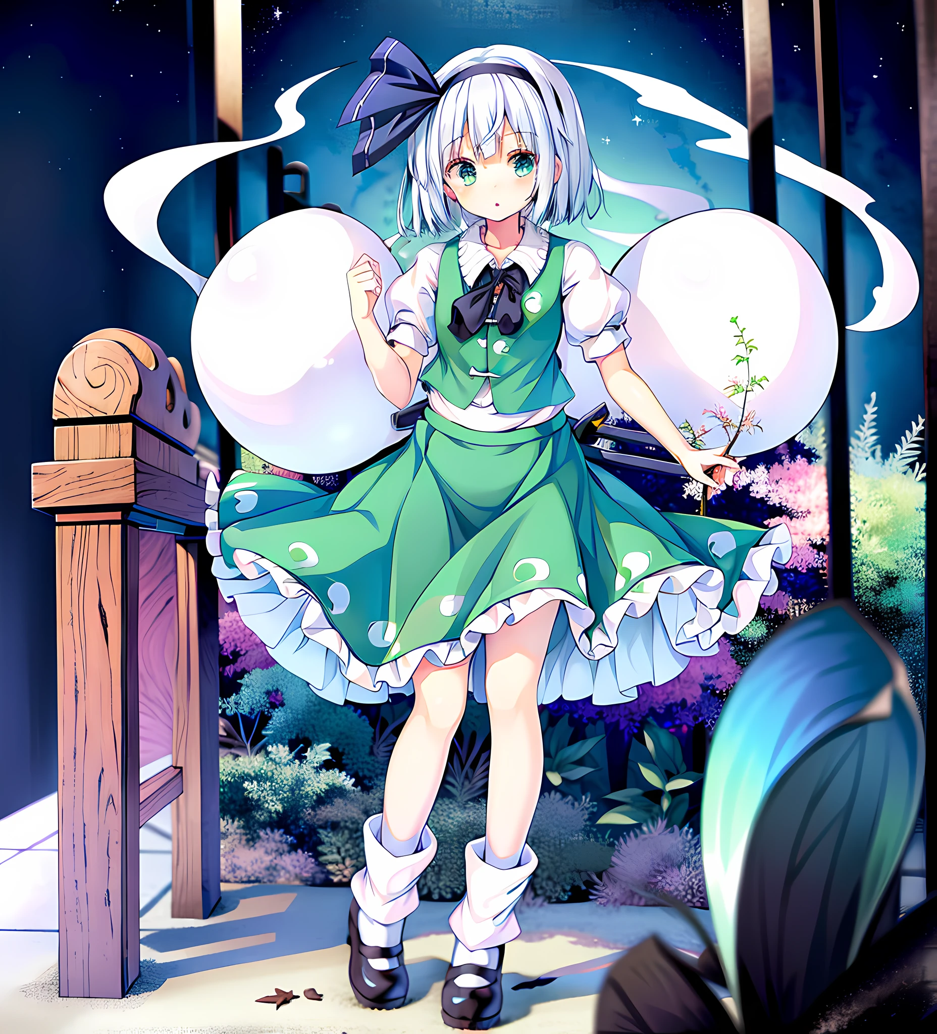 1girl,touhou,(konpaku youmu:1.1),(bobby socks:1.1),holding