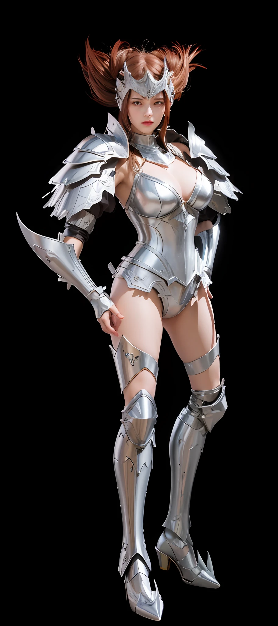 Realistic, woman in armor, ray tracing