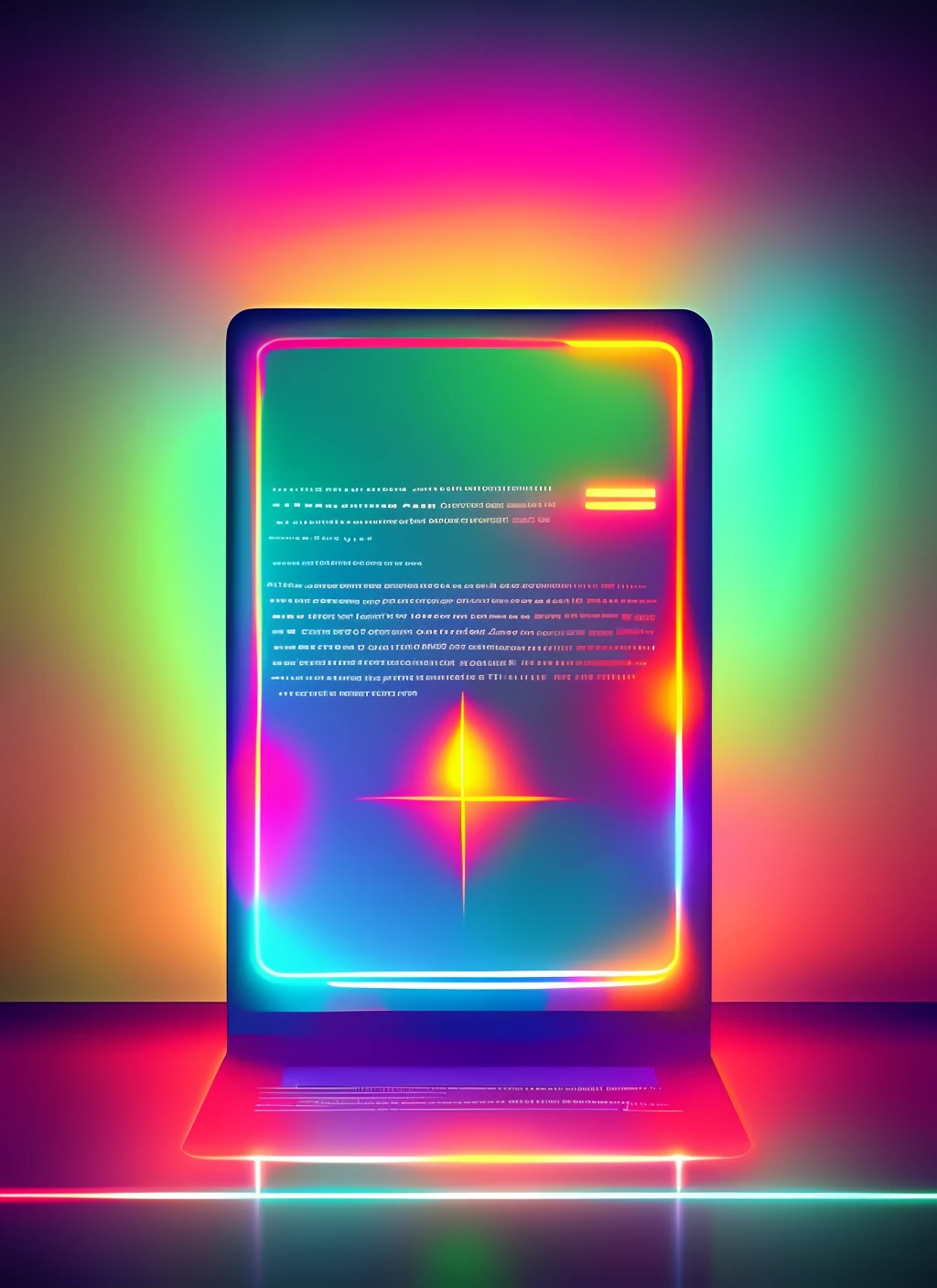 Cover for e-books and tutorials, technologies, vectors, soft colors, electronic circuits, neon light
