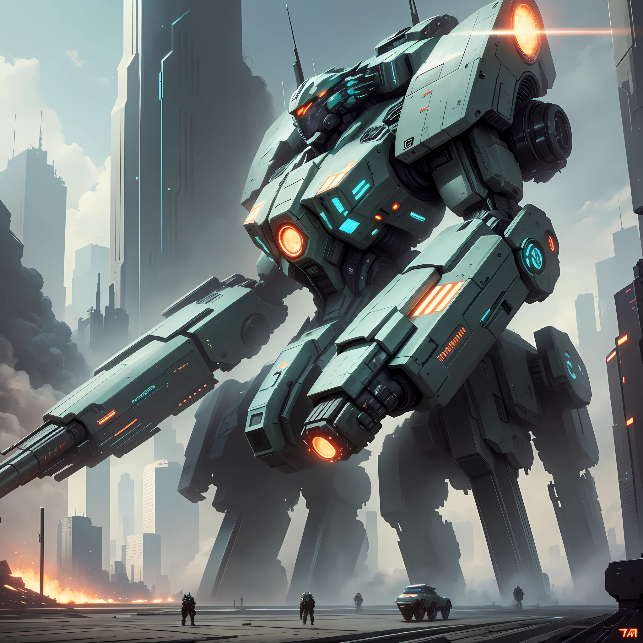 Giant Fighter Vehicles of the Future Cyberpunk Futuristic World Sci-Fi Top Quality Futuristic Weapons Robots