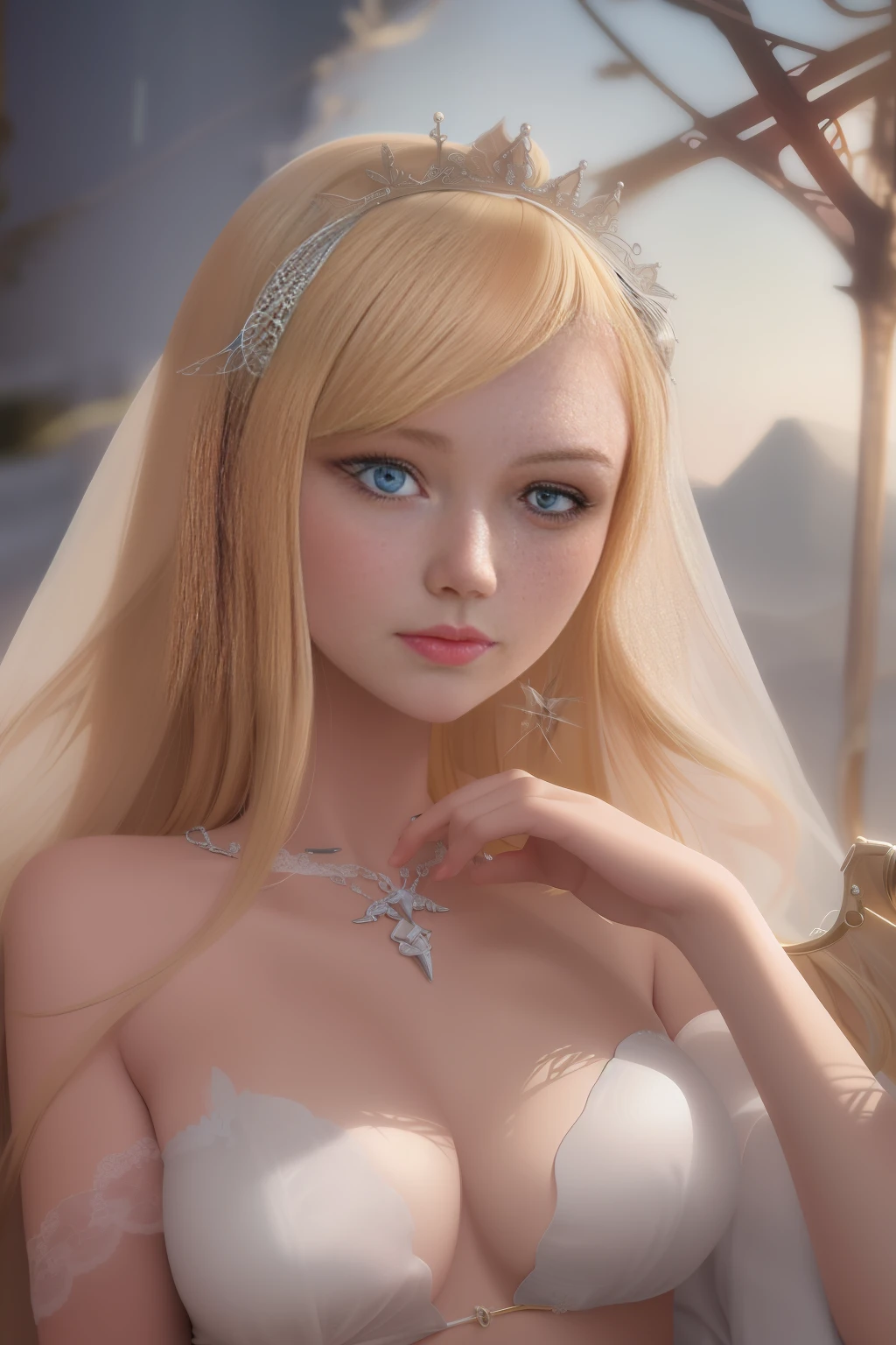 Blonde blue-eyed Caucasian sleeping beauty